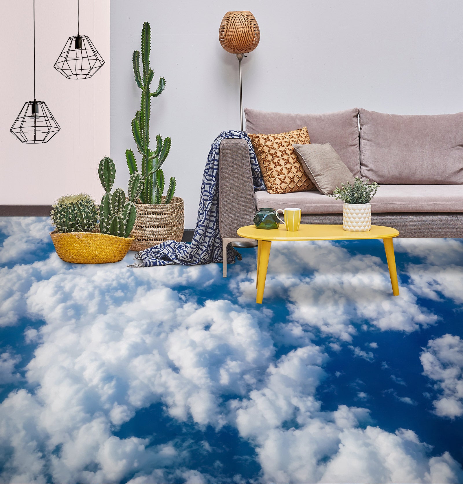 3D Natural White Clouds 123 Floor Mural  Wallpaper Murals Rug & Mat Print Epoxy waterproof bath floor