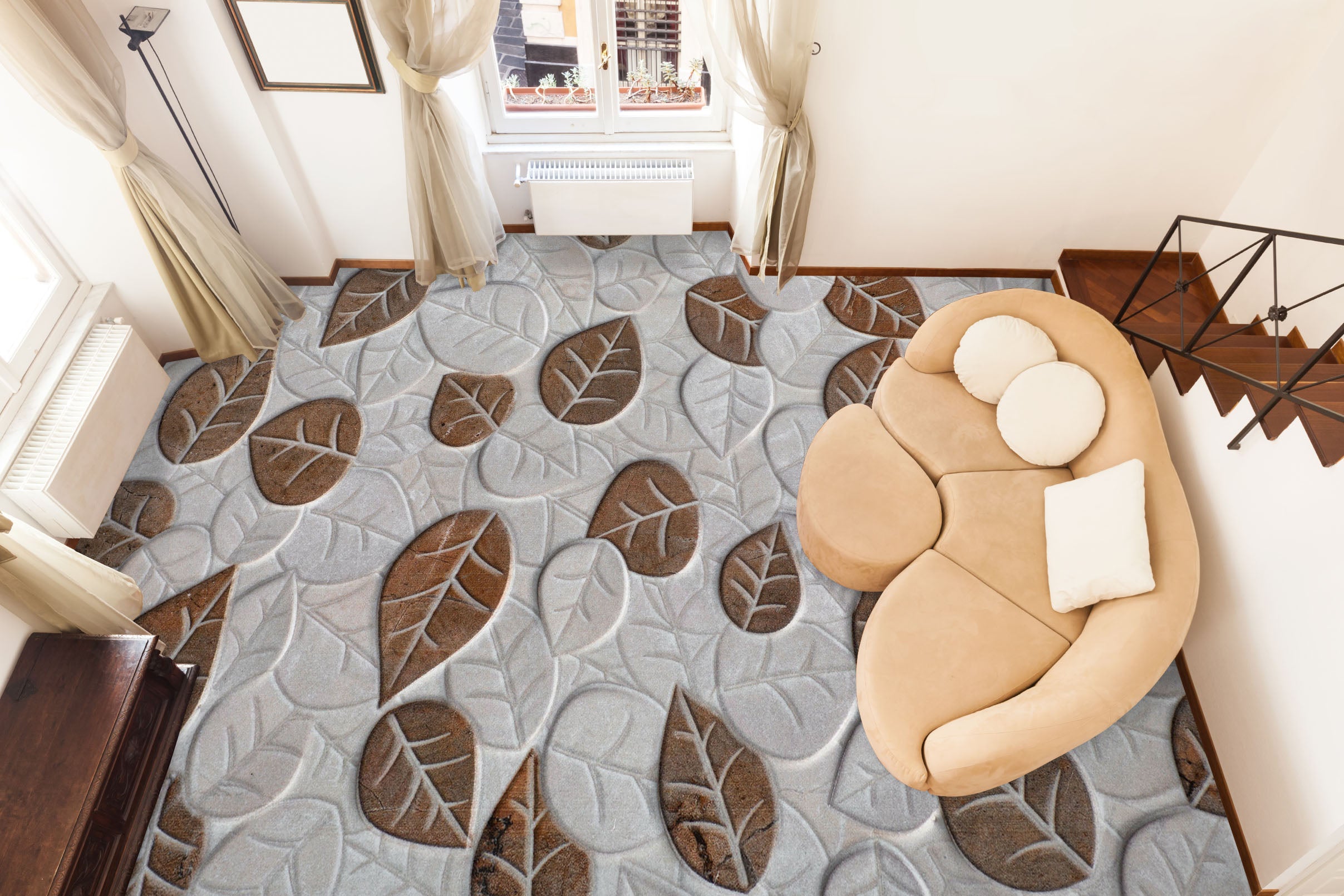 3D Brown Leaves 812 Floor Mural  Wallpaper Murals Rug & Mat Print Epoxy waterproof bath floor