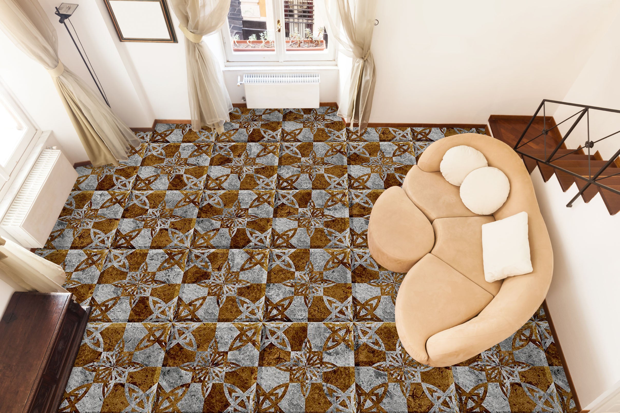 3D Dignified Squares 981 Floor Mural