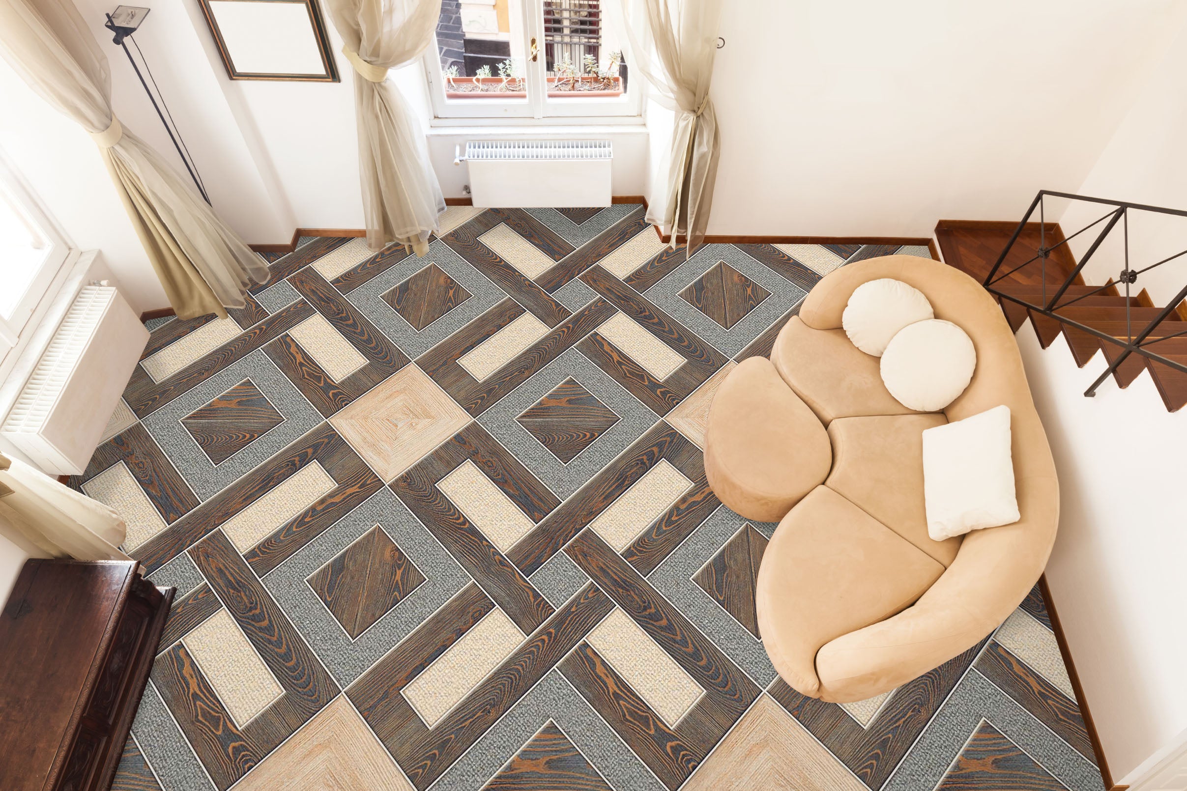3D Elegant Rhombuses 840 Floor Mural  Wallpaper Murals Rug & Mat Print Epoxy waterproof bath floor