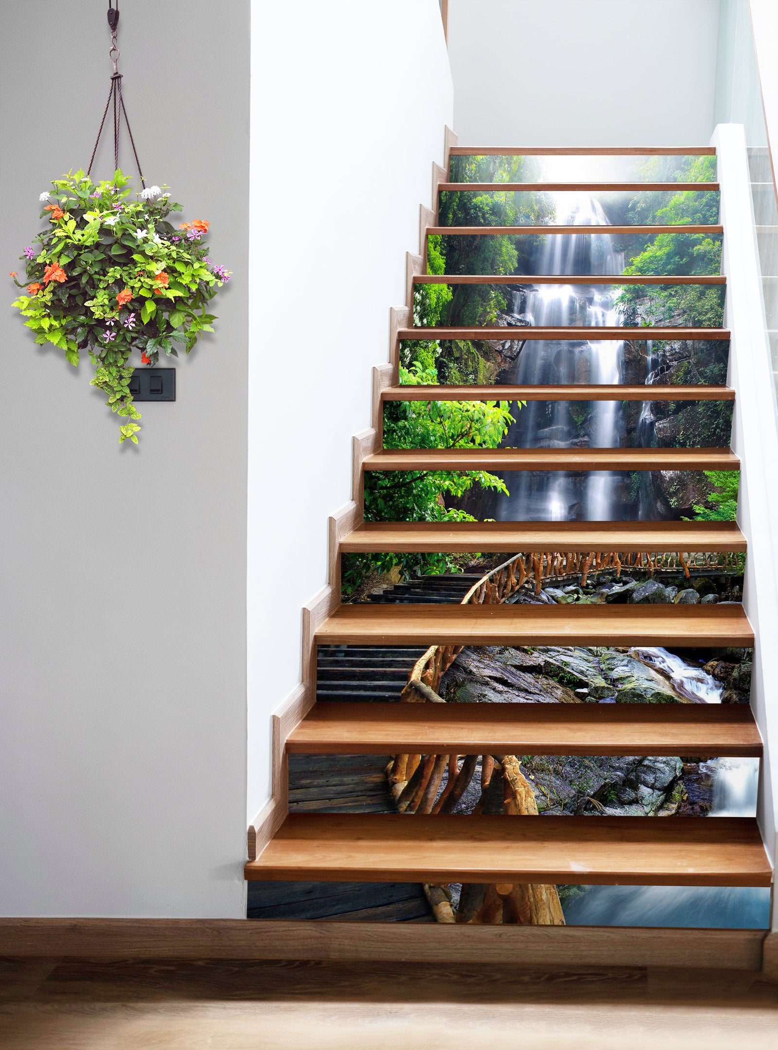 3D Watch The Waterfall 045 Stair Risers