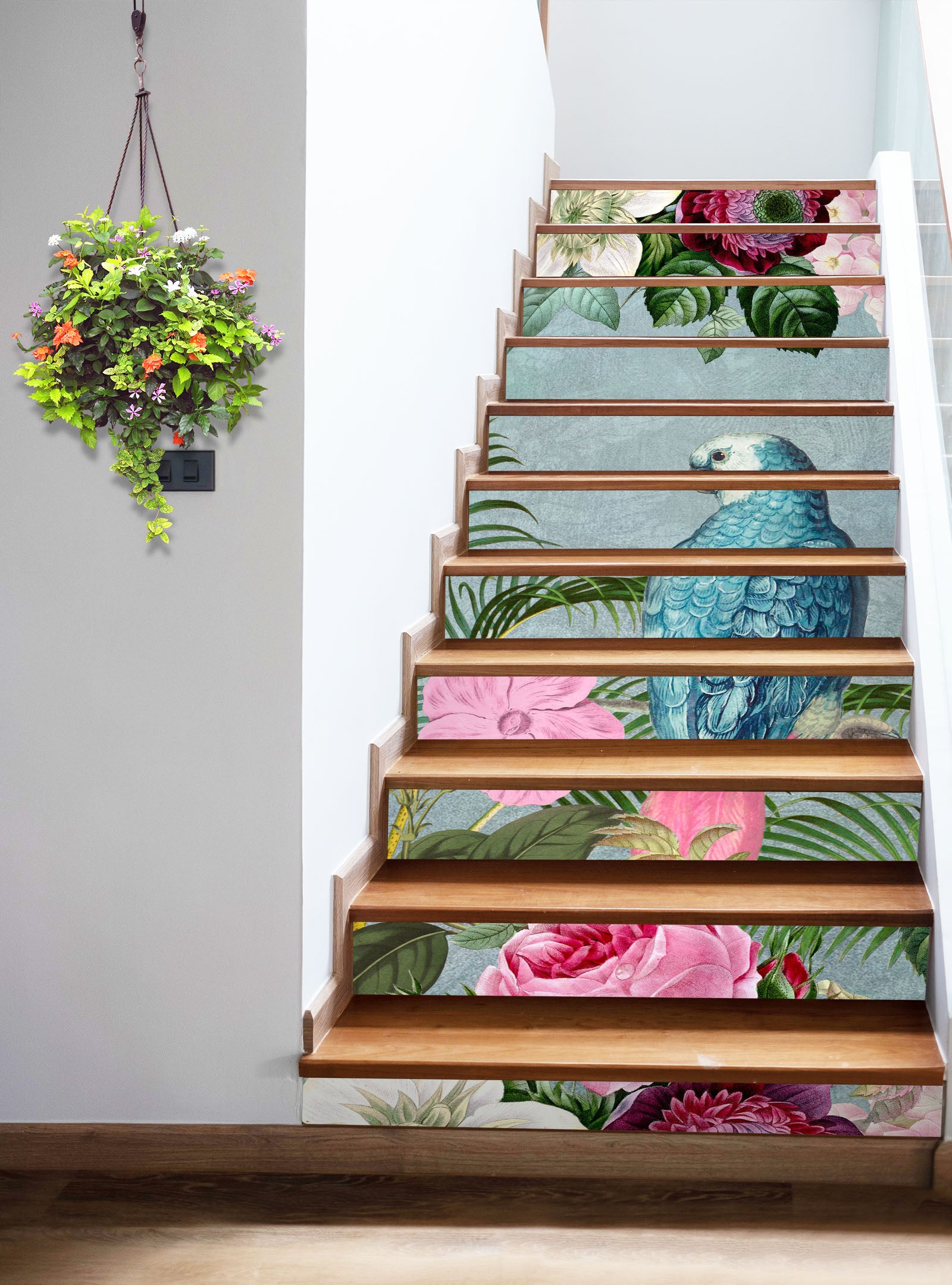 3D Parrot Flower Bush 11010 Andrea Haase Stair Risers