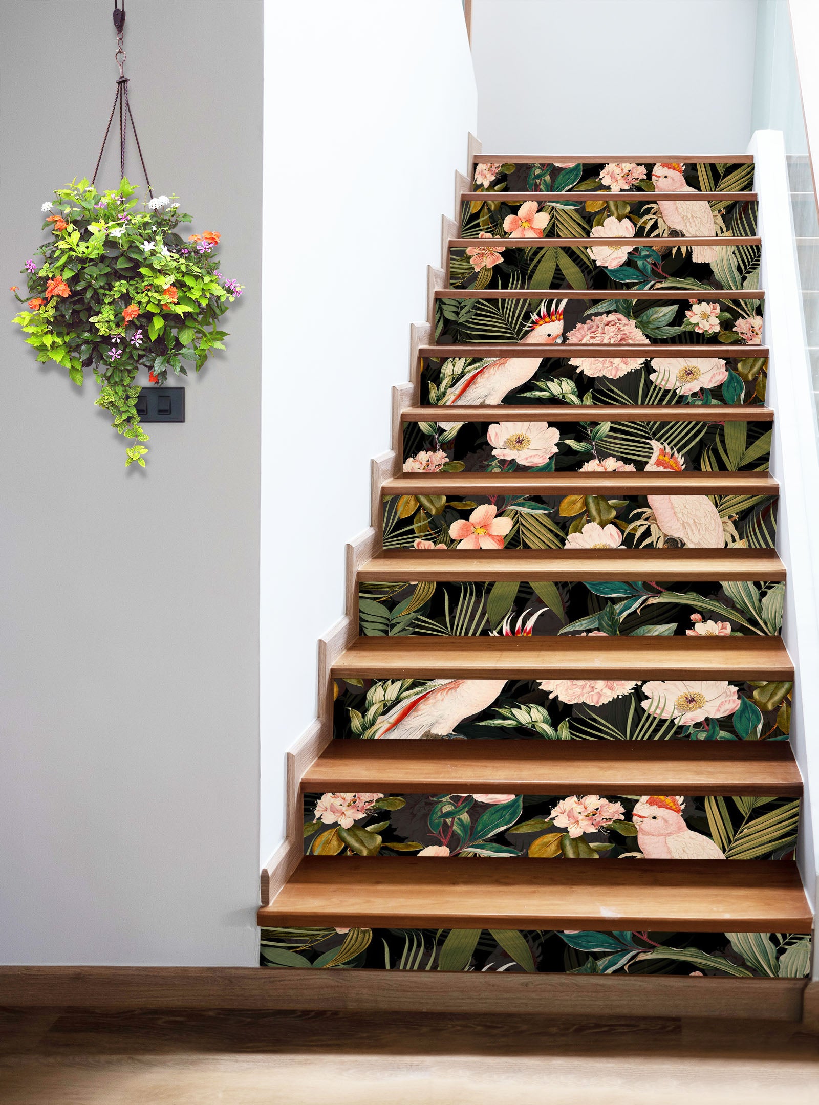 3D Parrot Jungle Pattern 10406 Uta Naumann Stair Risers