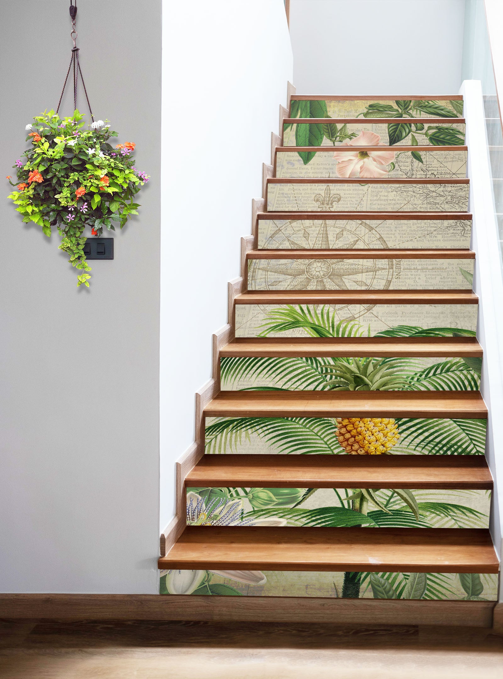 3D Pineapple Leaves 11053 Andrea Haase Stair Risers