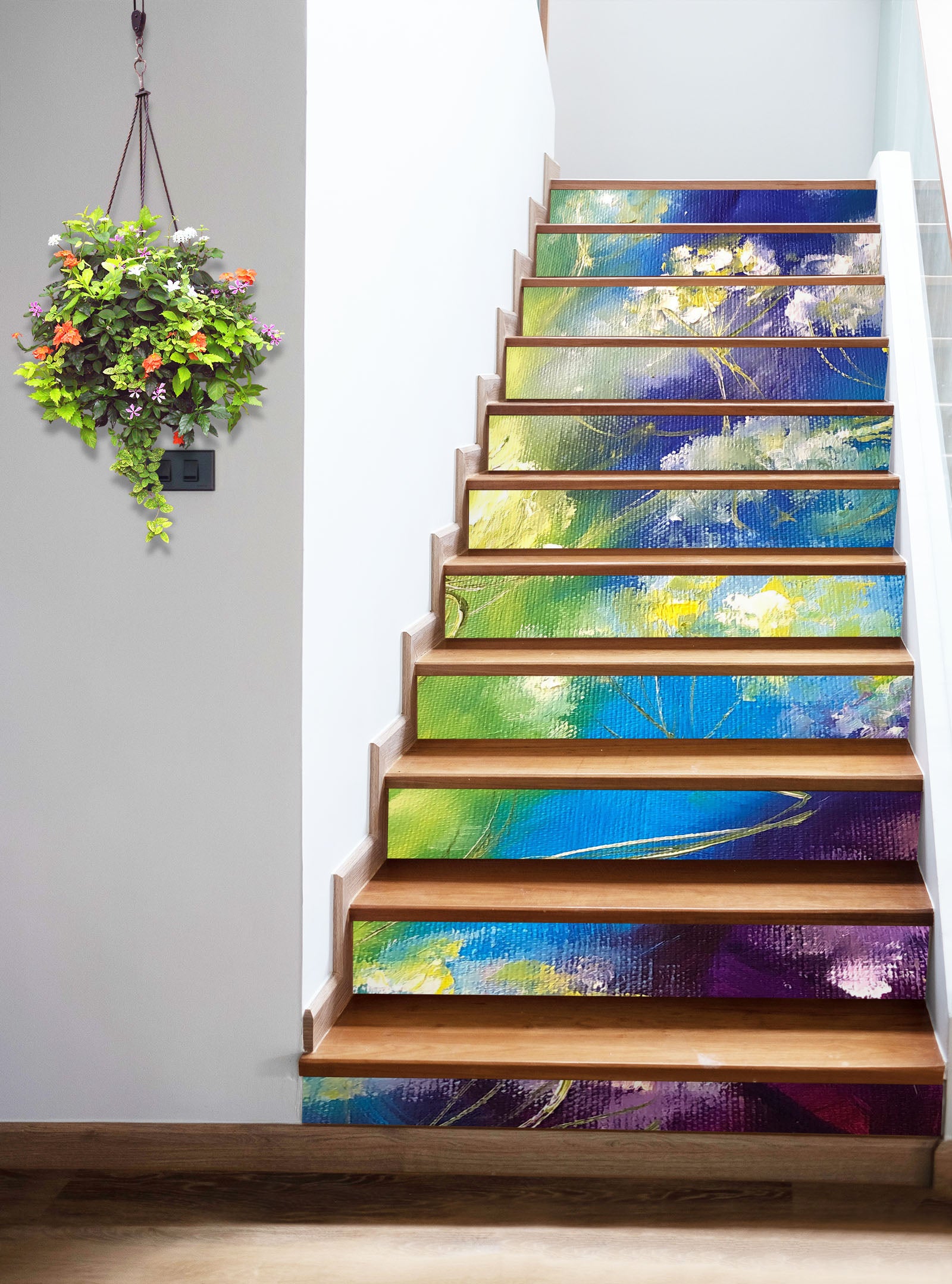 3D Purple Blue Flower 2213 Skromova Marina Stair Risers
