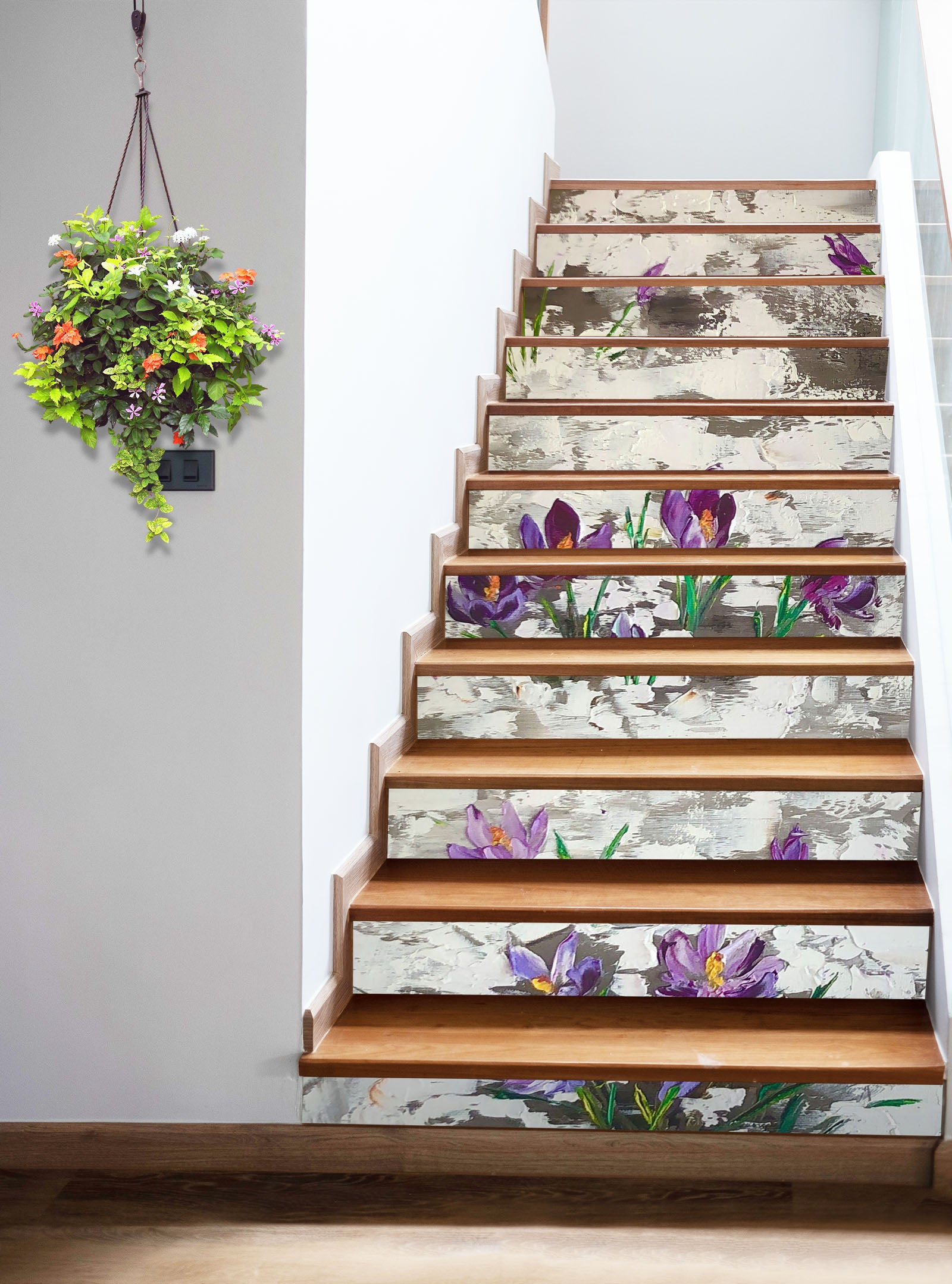 3D Purple Flowers 822 Skromova Marina Stair Risers