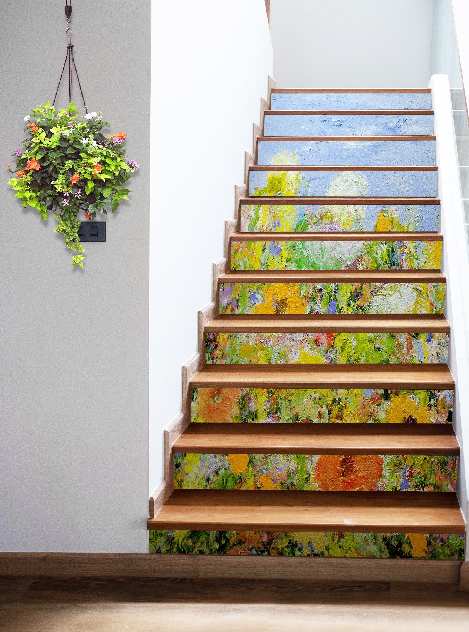 3D Yellow Garden Painting 90115 Allan P. Friedlander Stair Risers