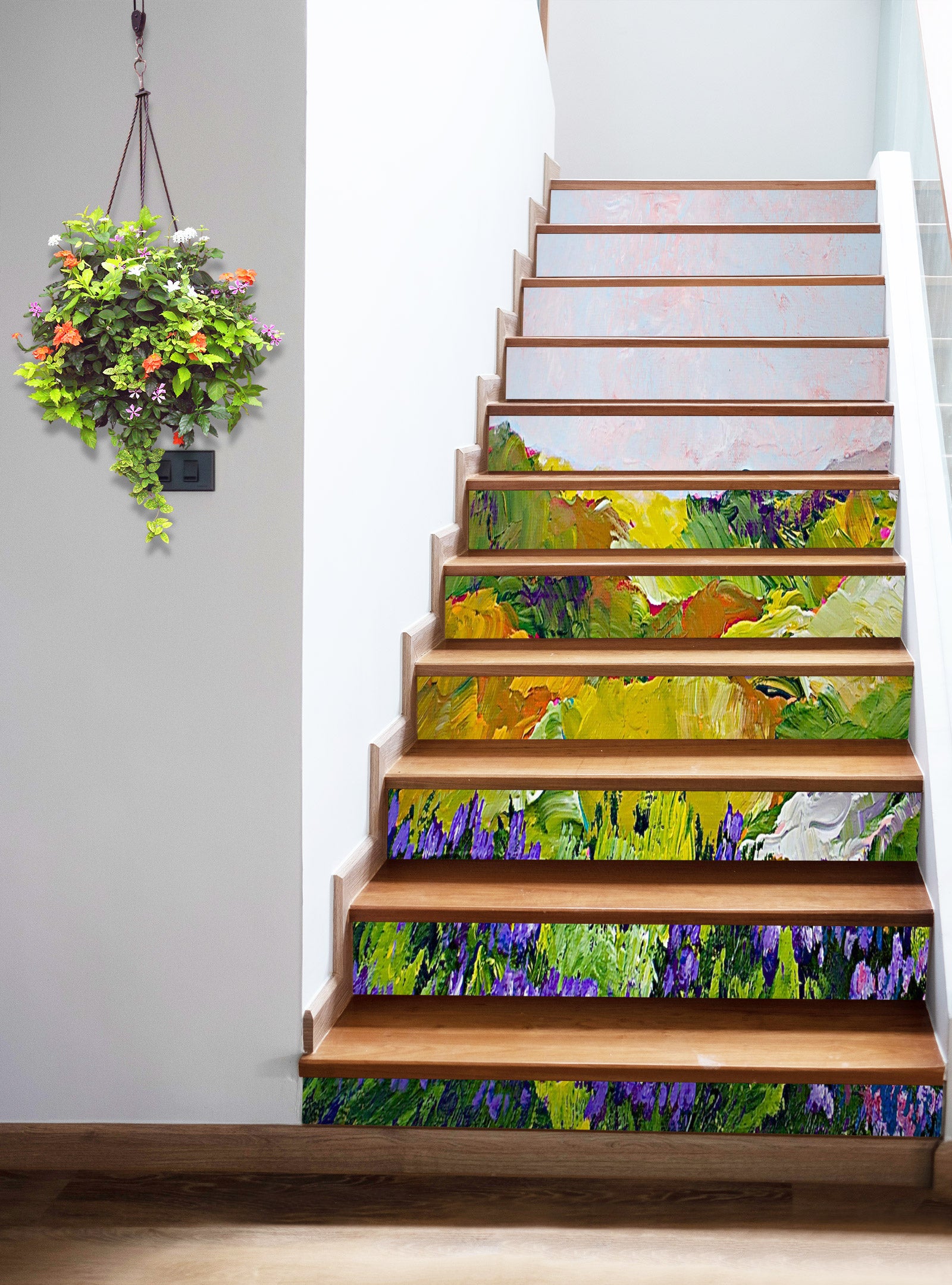 3D Hillside Flowers Oil Painting 89218 Allan P. Friedlander Stair Risers