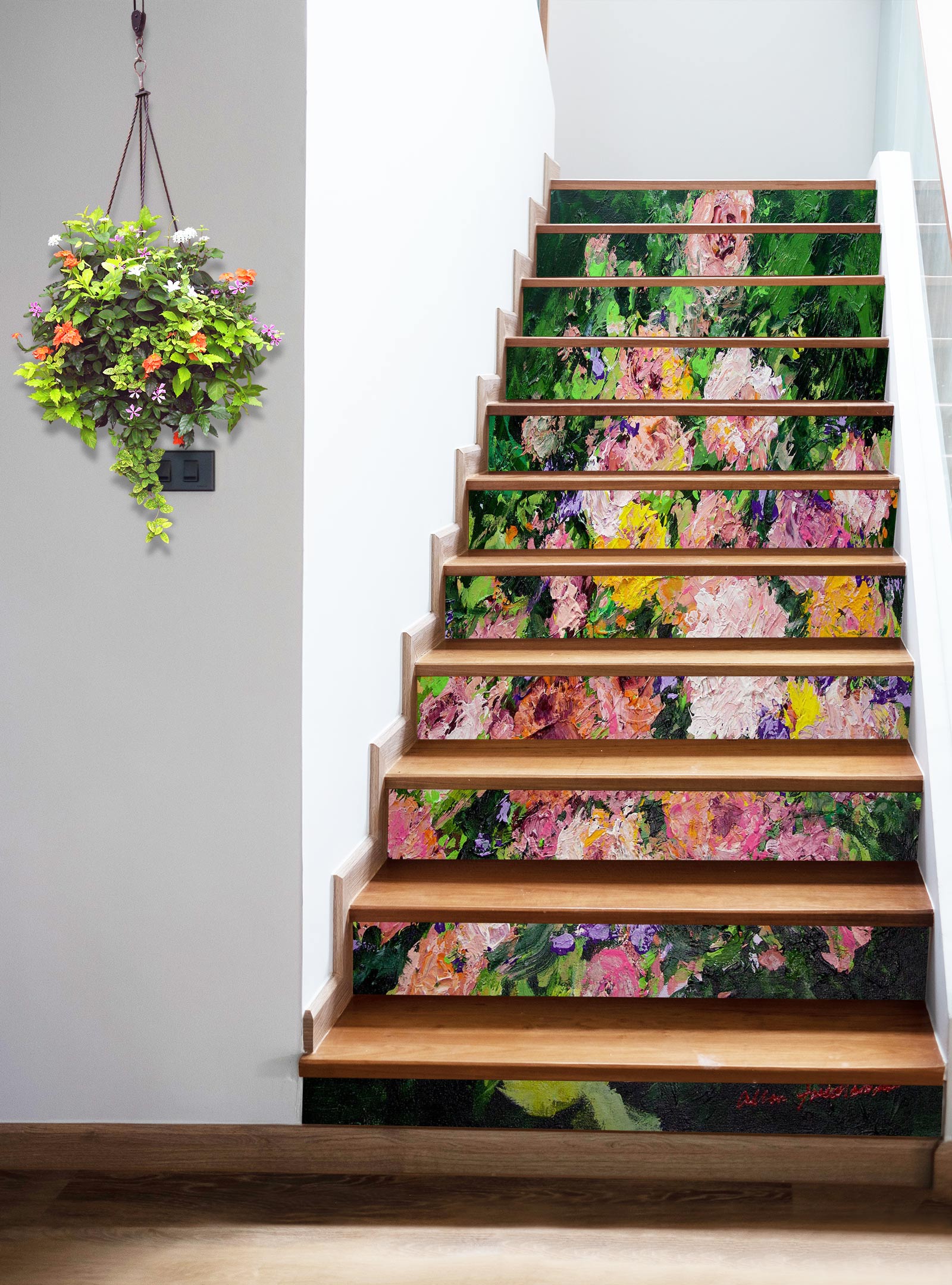 3D Colorful Flower Garden 90121 Allan P. Friedlander Stair Risers