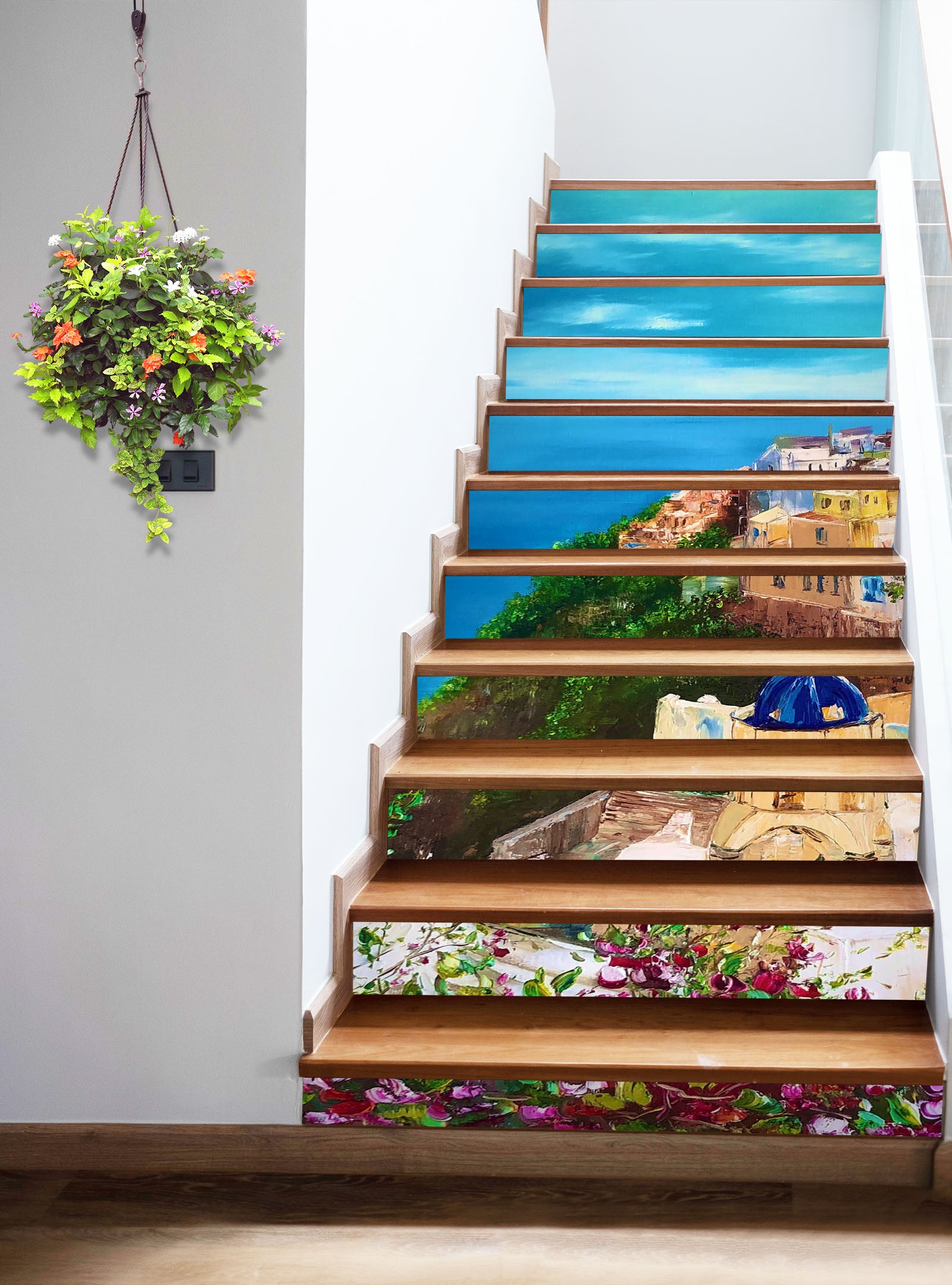 3D Ocean House Painting 2222 Skromova Marina Stair Risers