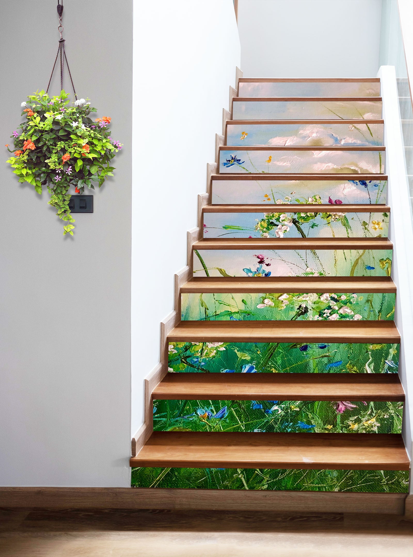 3D Green Grass Flower 2156 Skromova Marina Stair Risers