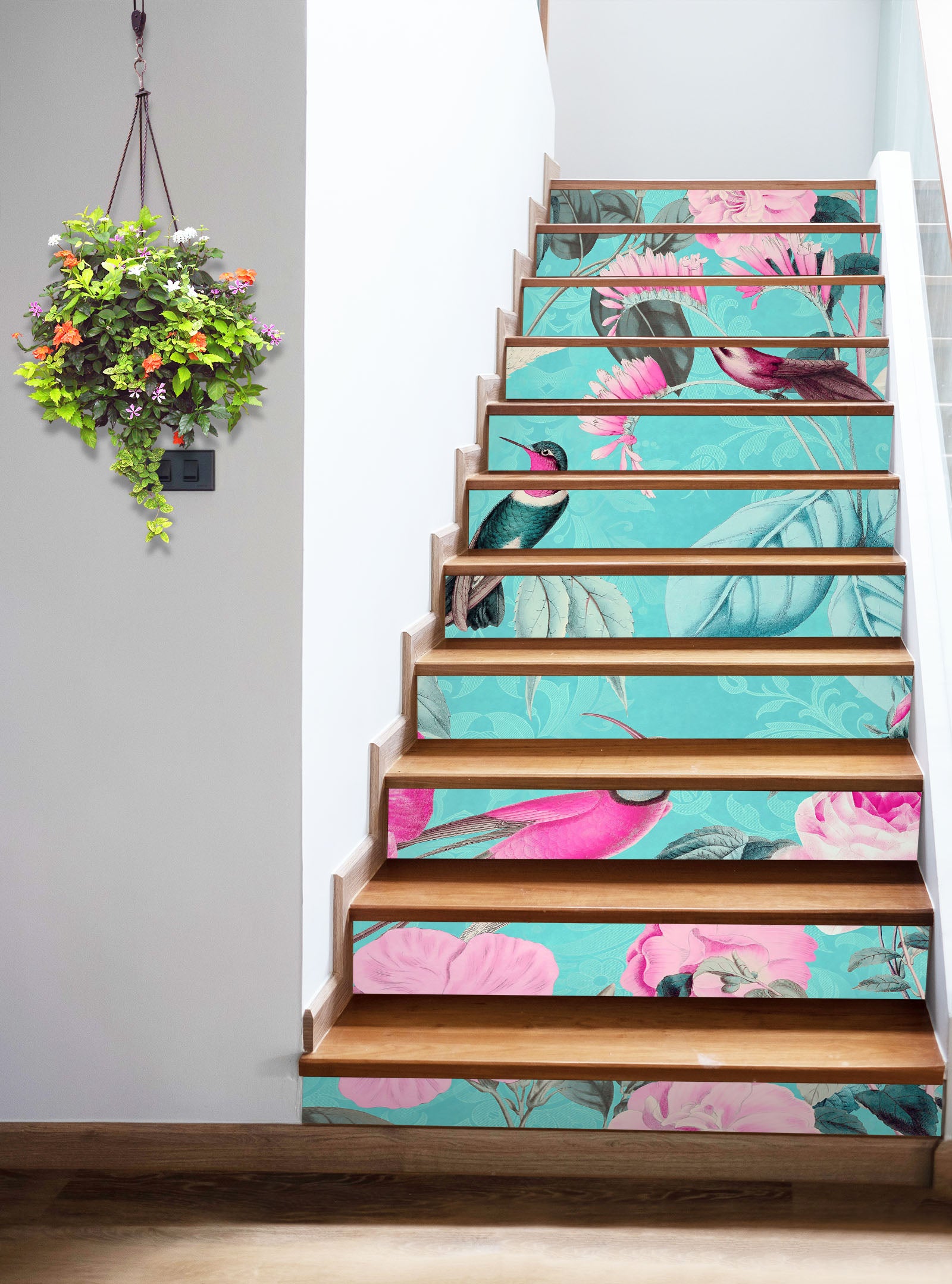 3D Bird Pink 109221 Andrea Haase Stair Risers