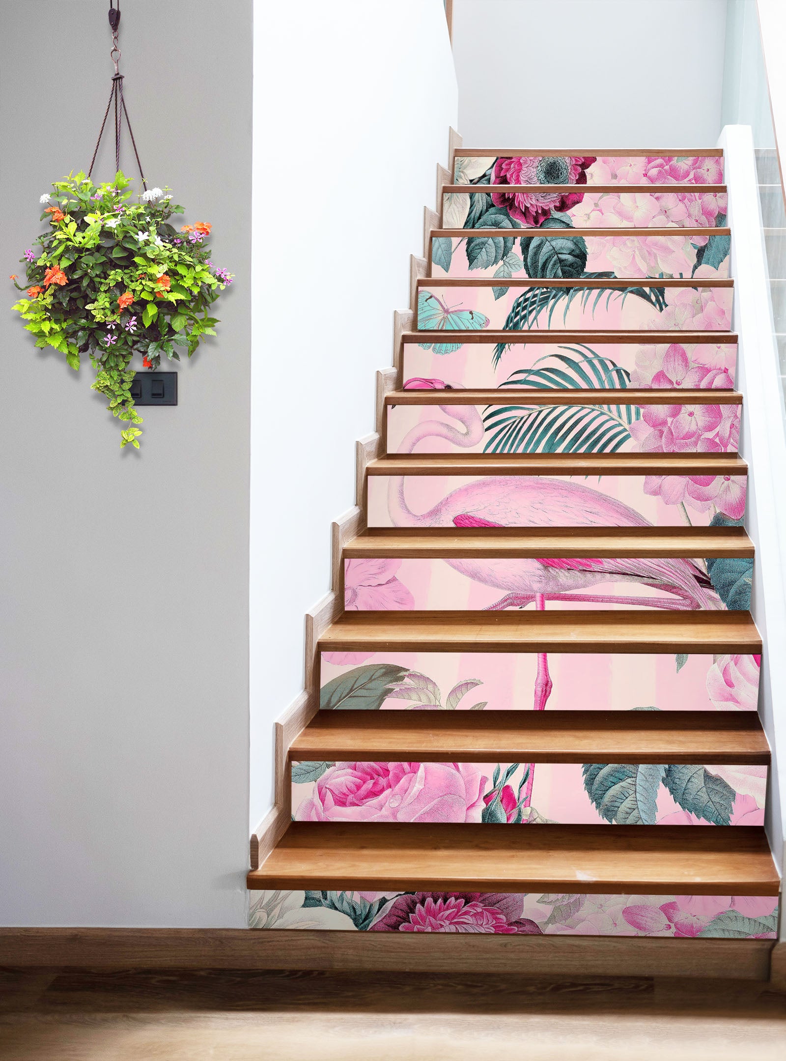3D Flamingo Leaves 109206 Andrea Haase Stair Risers