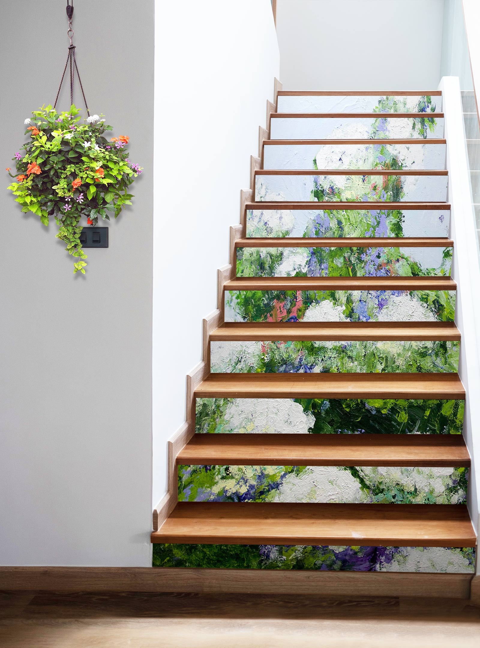 3D White Flower Clump Garden 90111 Allan P. Friedlander Stair Risers
