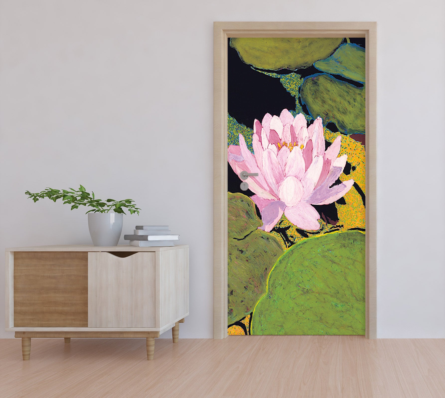 3D Pink Lotus 93229 Allan P. Friedlander Door Mural