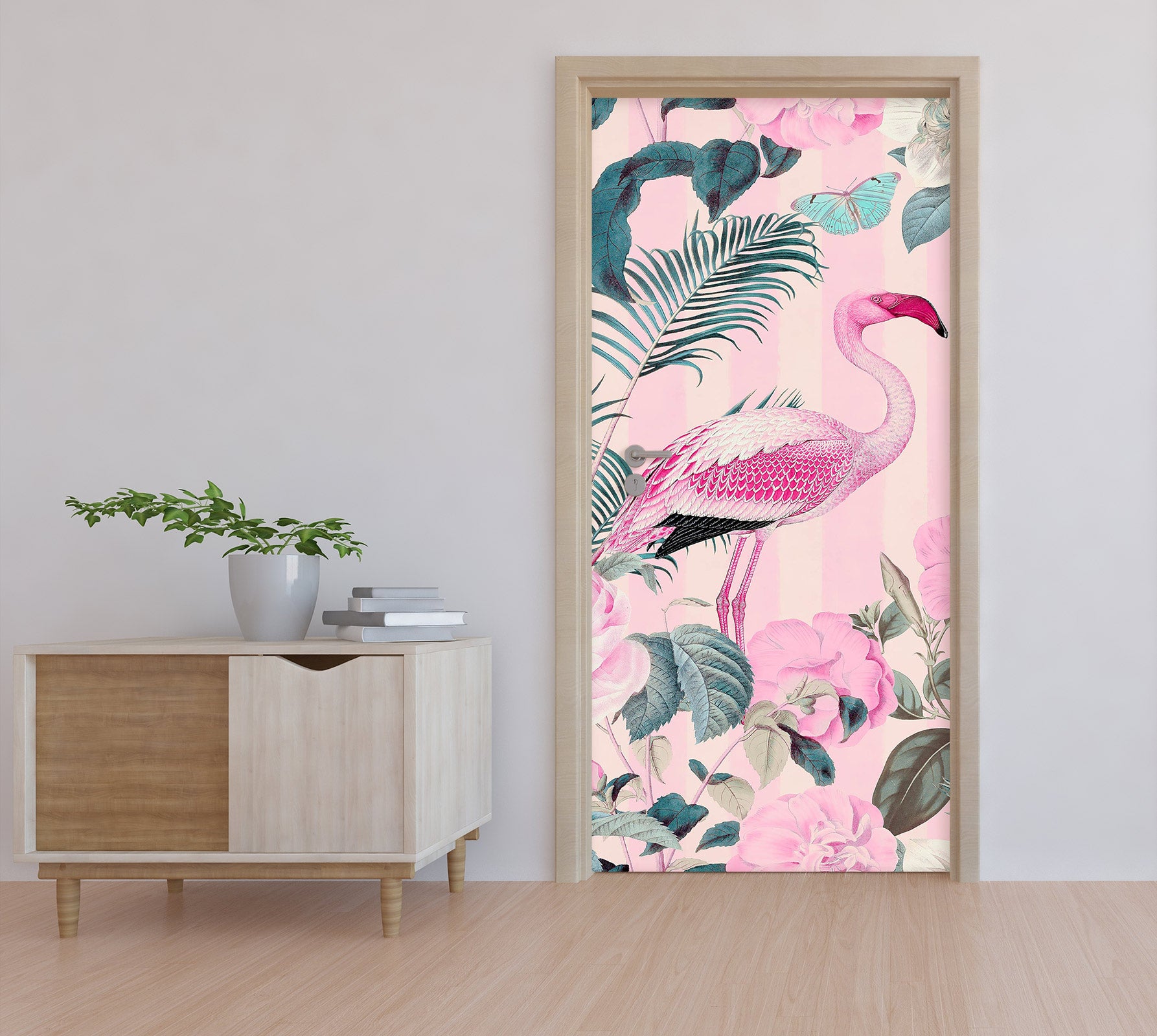 3D Flamingo Rose 118123 Andrea Haase Door Mural