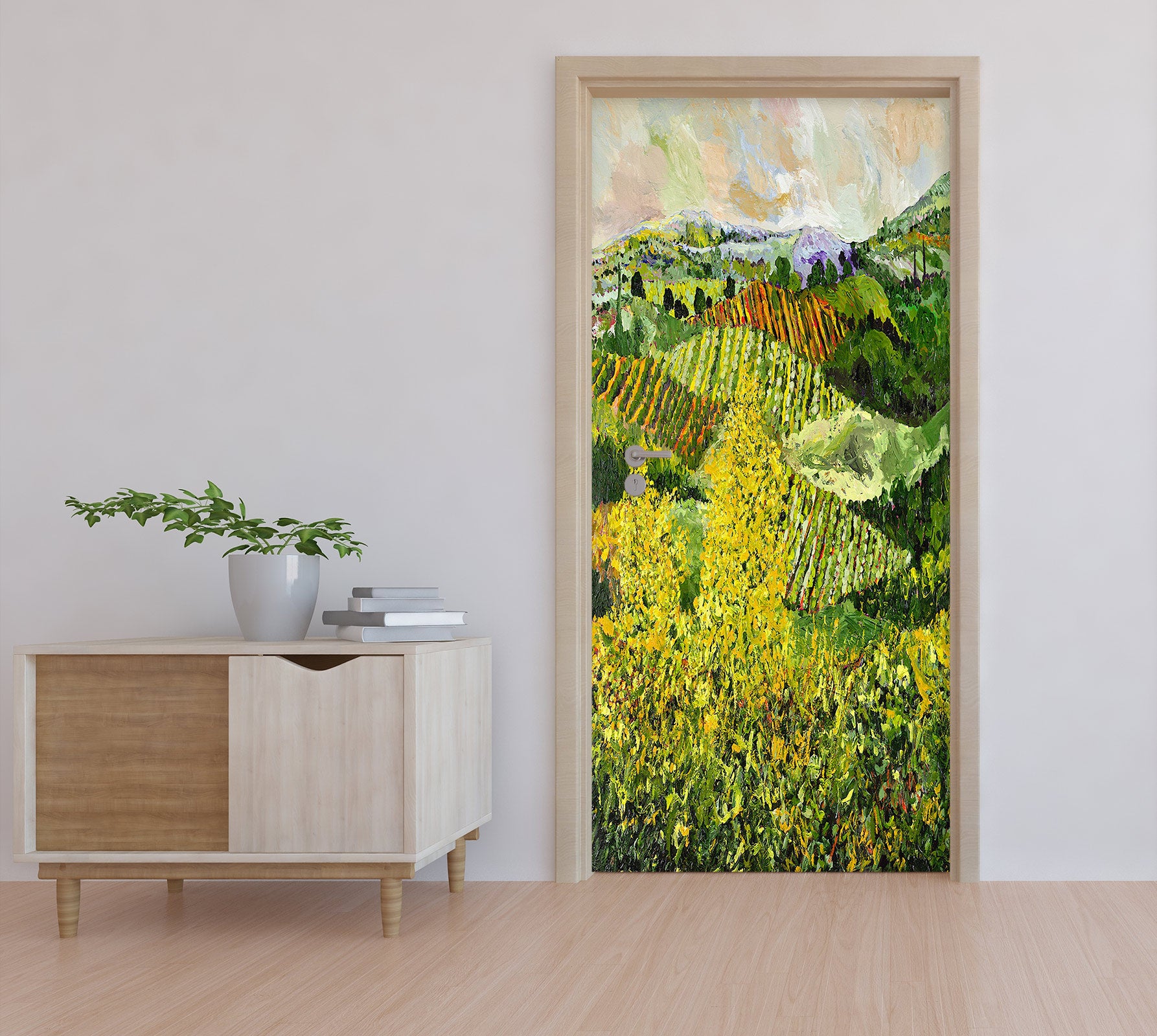 3D Yellow Trees Field 9331 Allan P. Friedlander Door Mural
