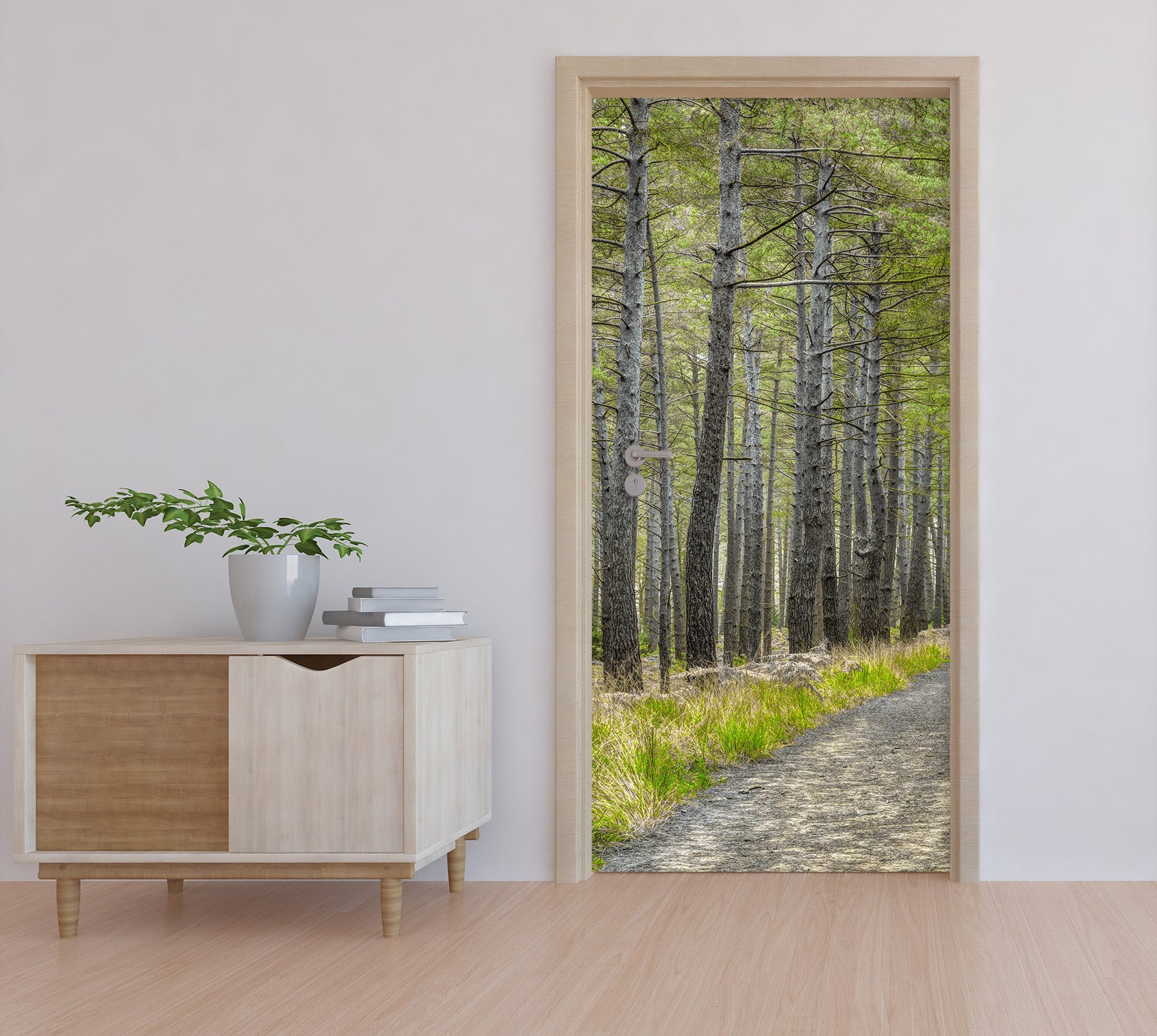 3D Woods Trees Path 10737 Assaf Frank Door Mural