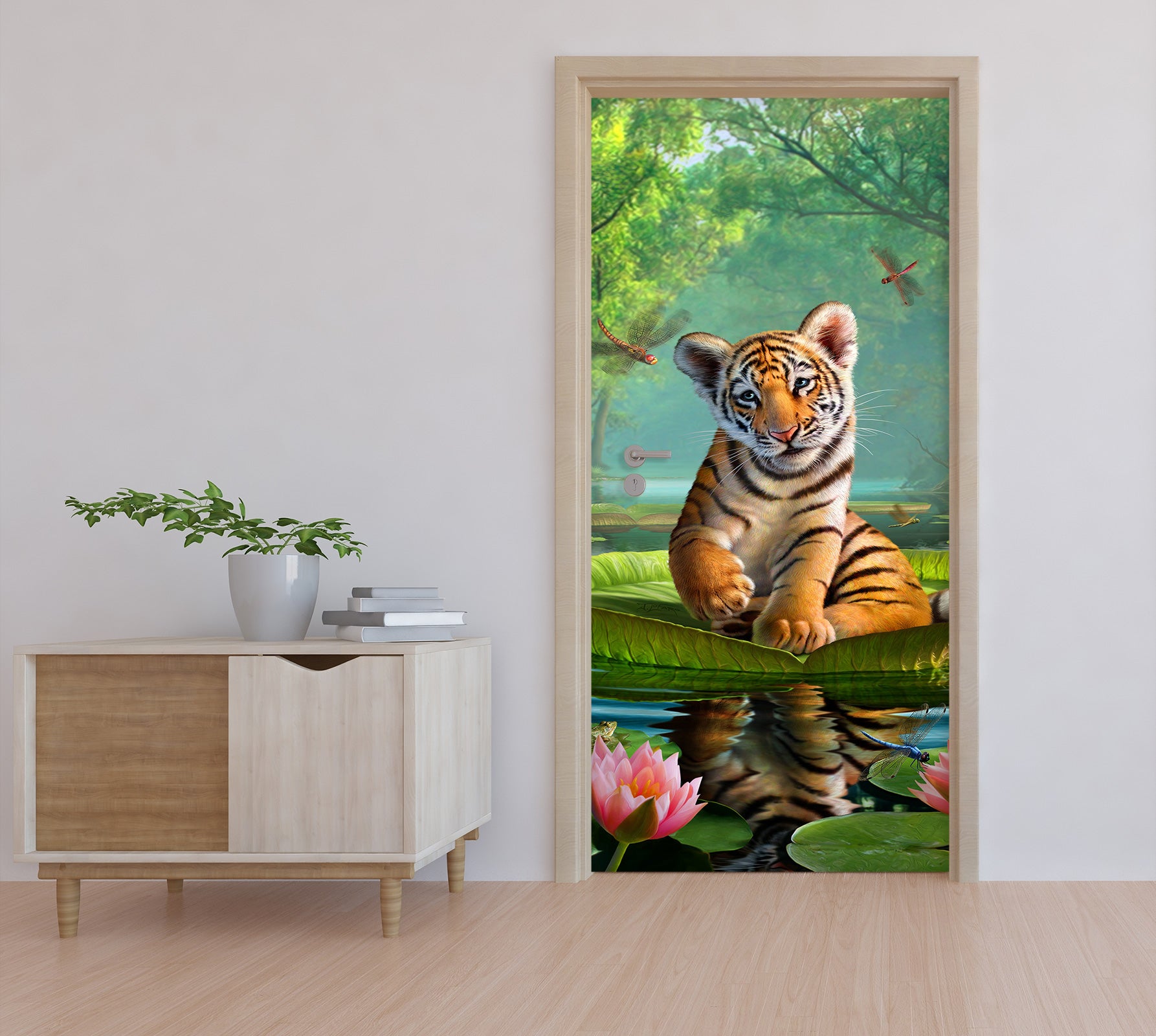 3D Tiger 112156 Jerry LoFaro Door Mural