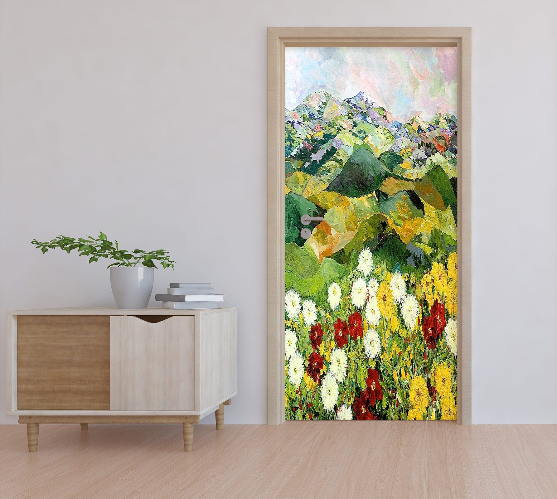 3D Meadow Mountain Daisy Bush 9346 Allan P. Friedlander Door Mural