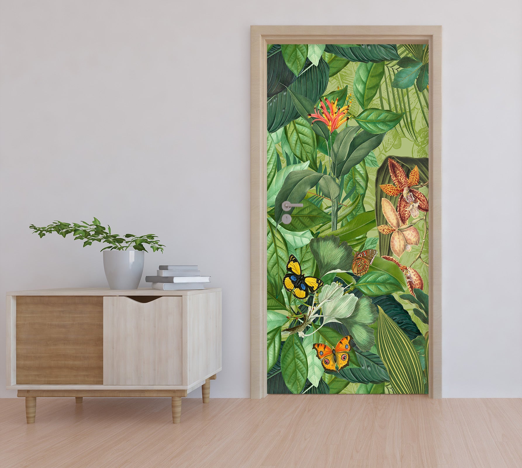 3D Leaves Butterfly 118102 Andrea Haase Door Mural