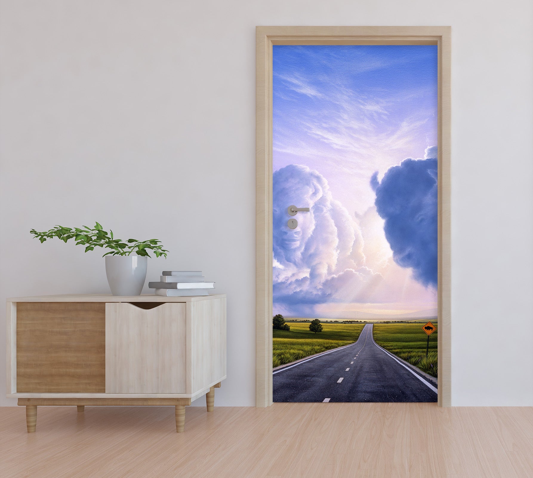 3D Highway Clouds 112119 Jerry LoFaro Door Mural