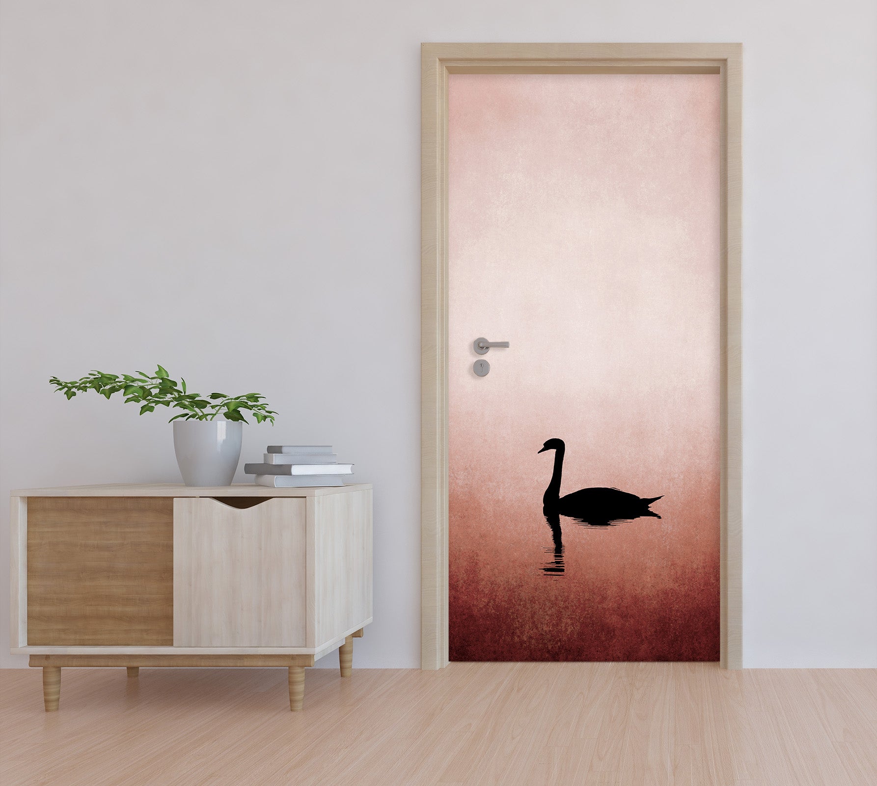 3D Swan Lake 10147 Boris Draschoff Door Mural