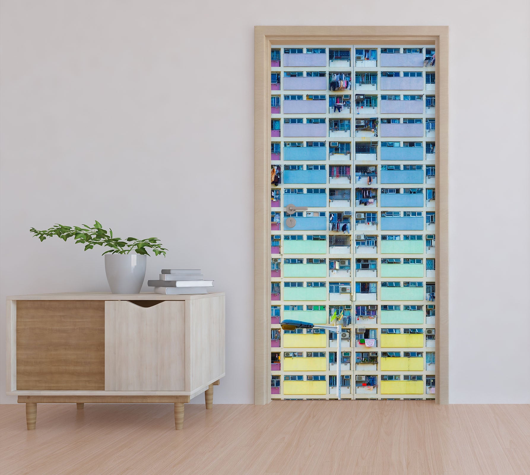 3D Colorful Buildings 119163 Marco Carmassi Door Mural