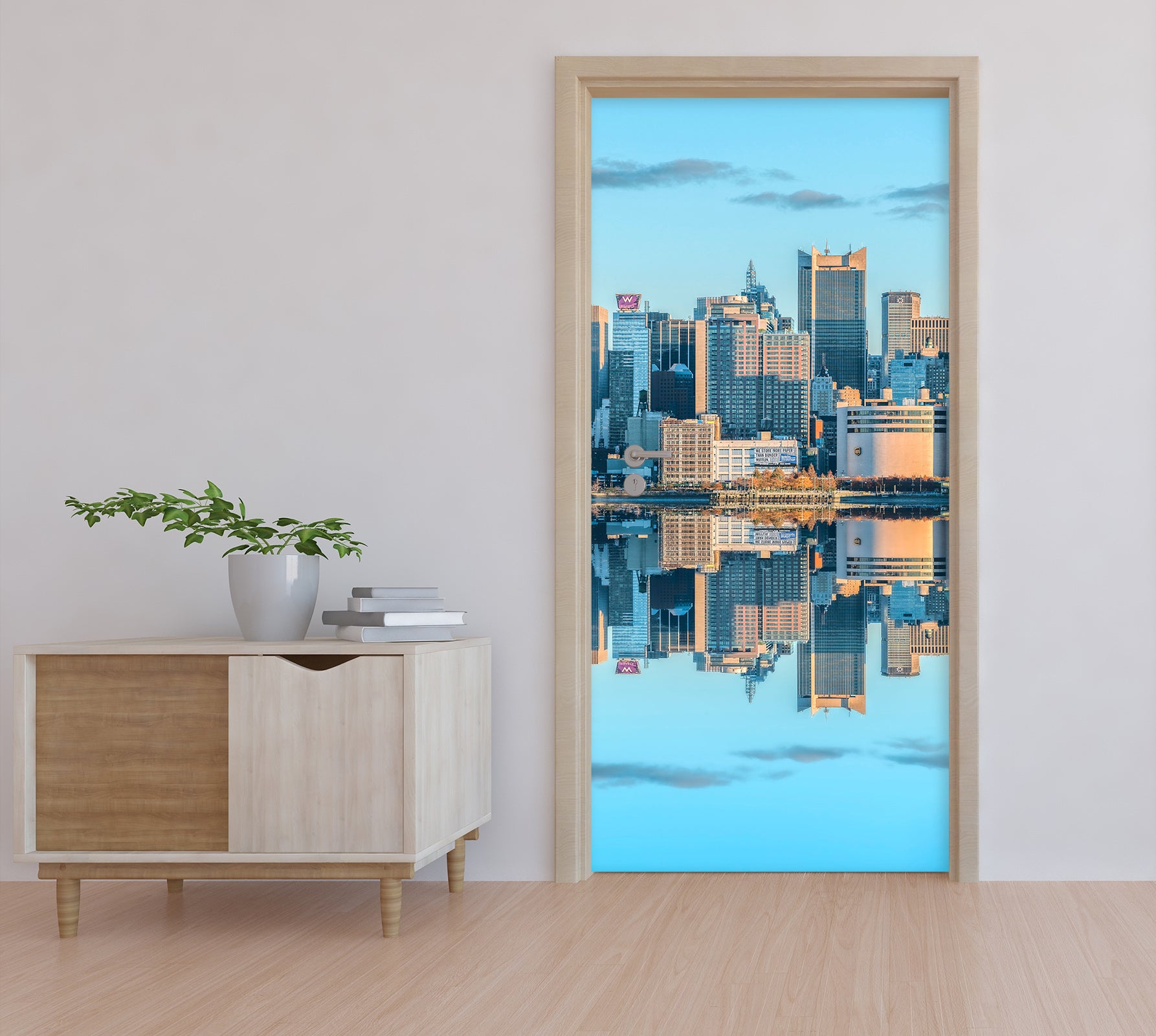 3D Building Sky Shadow Harbour 101161 Assaf Frank Door Mural