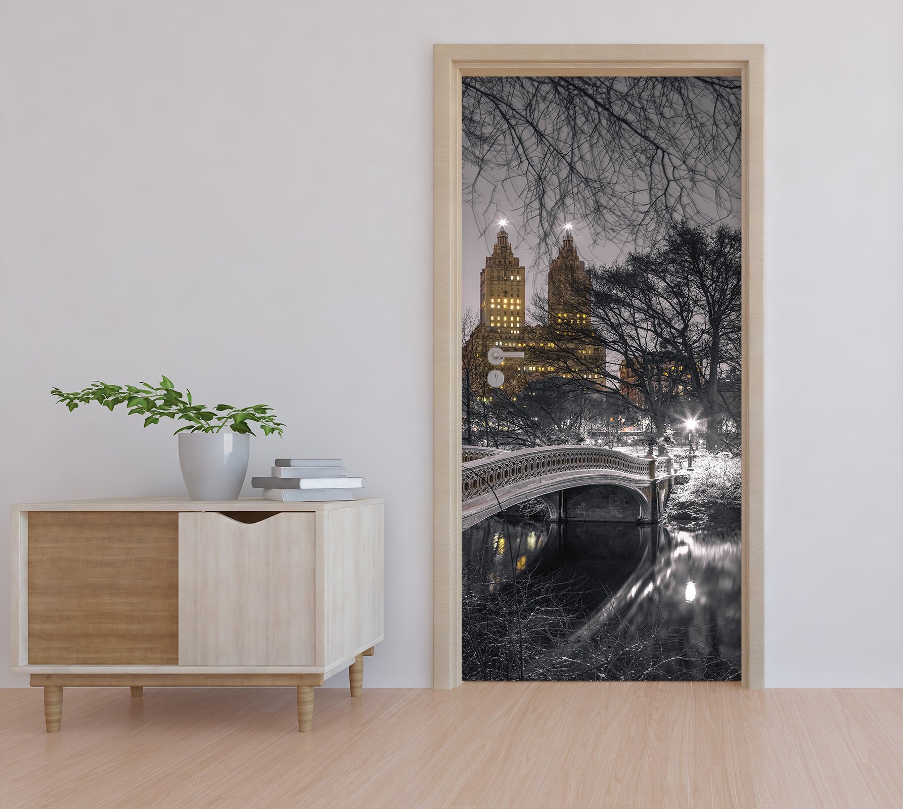 3D Bridge Building Night 106132 Assaf Frank Door Mural