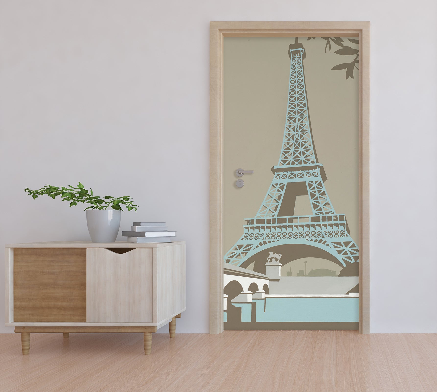 3D Eiffel Tower 9251 Steve Read Door Mural