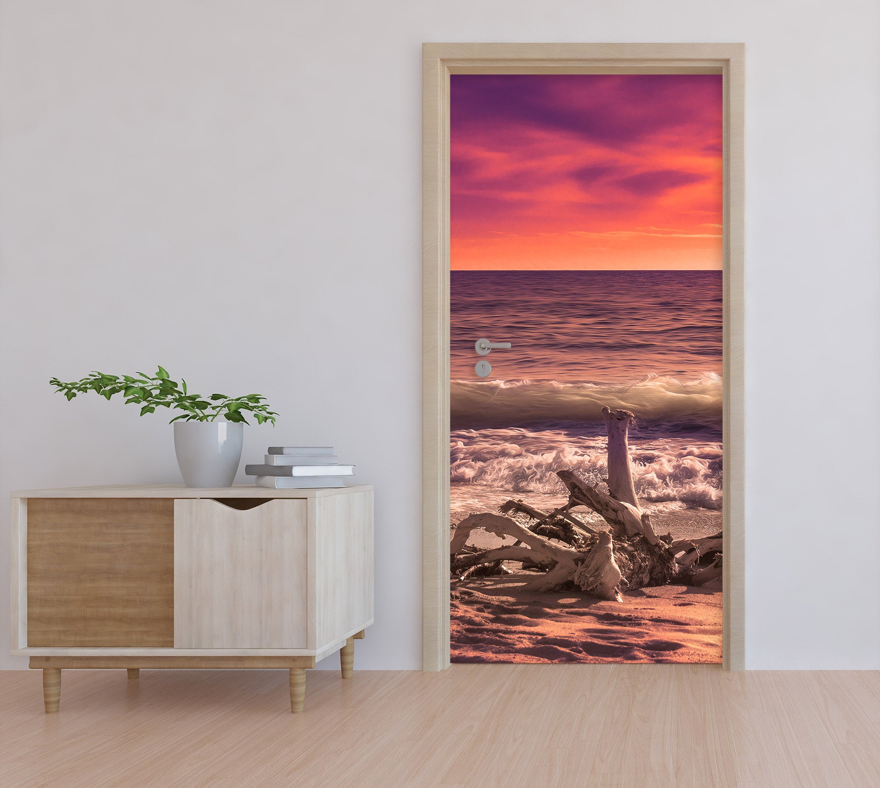 3D Sunset Waves 12286 Marco Carmassi Door Mural