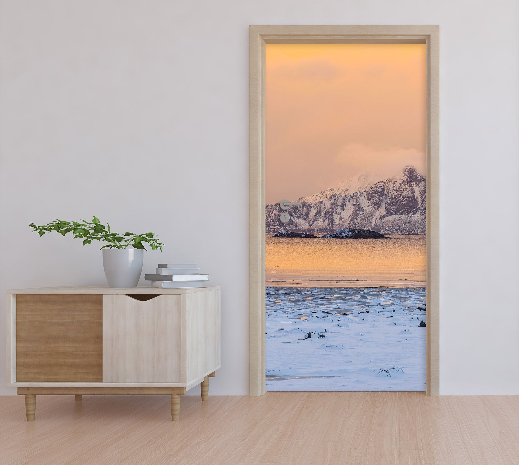 3D Snow Lakeside 119192 Marco Carmassi Door Mural