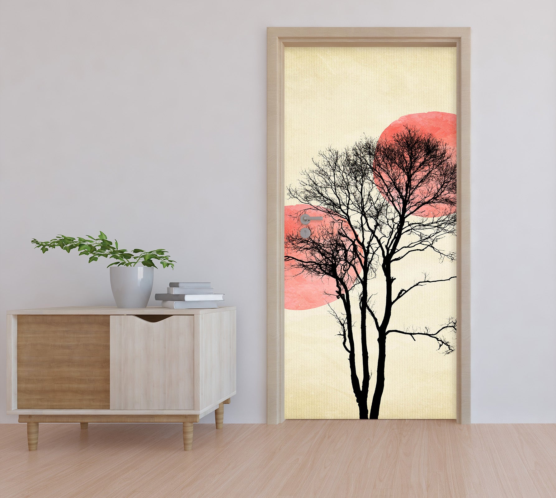 3D Moon Trees 10142 Boris Draschoff Door Mural