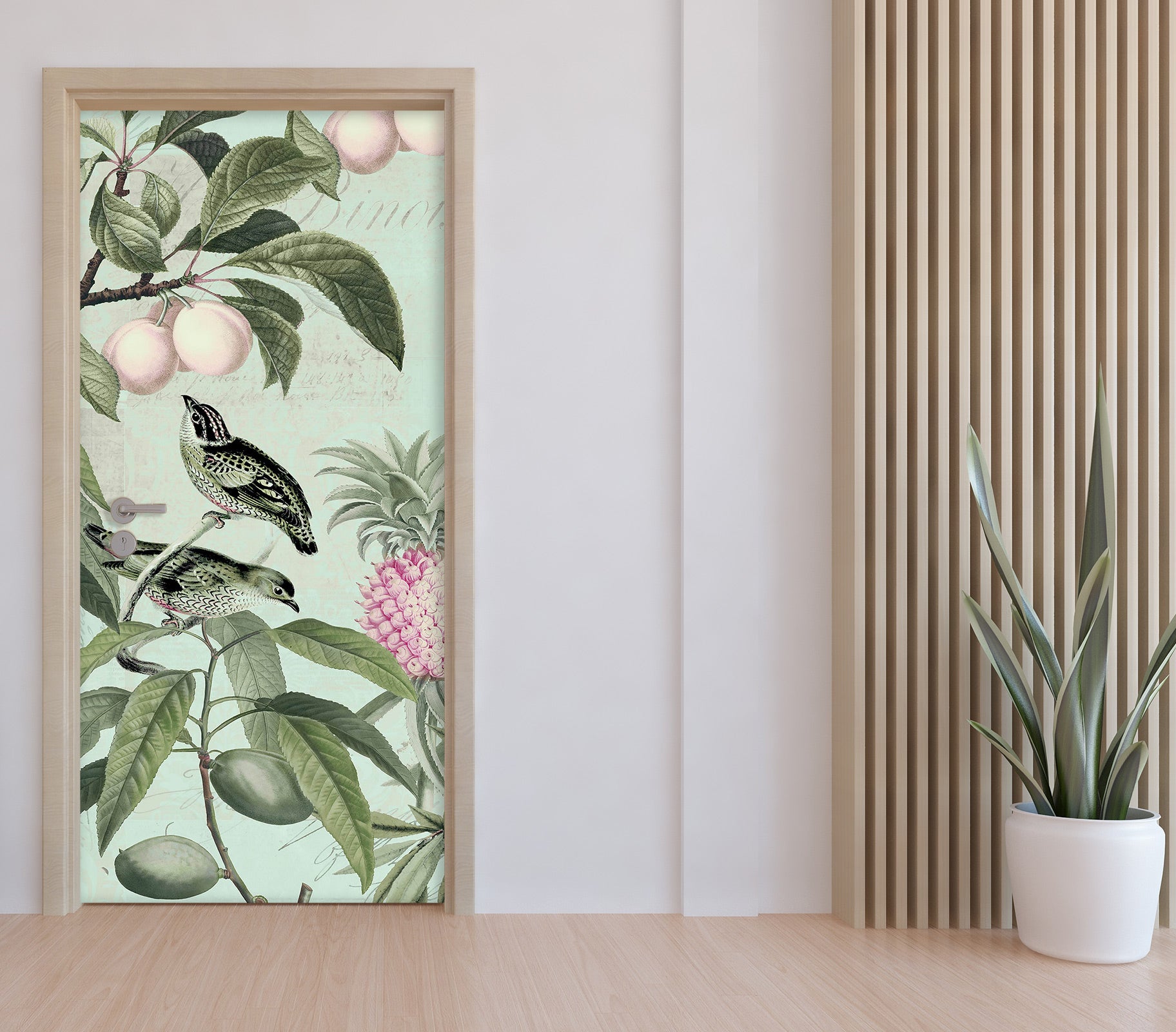 3D Leaves Lemon Pineapple 118130 Andrea Haase Door Mural