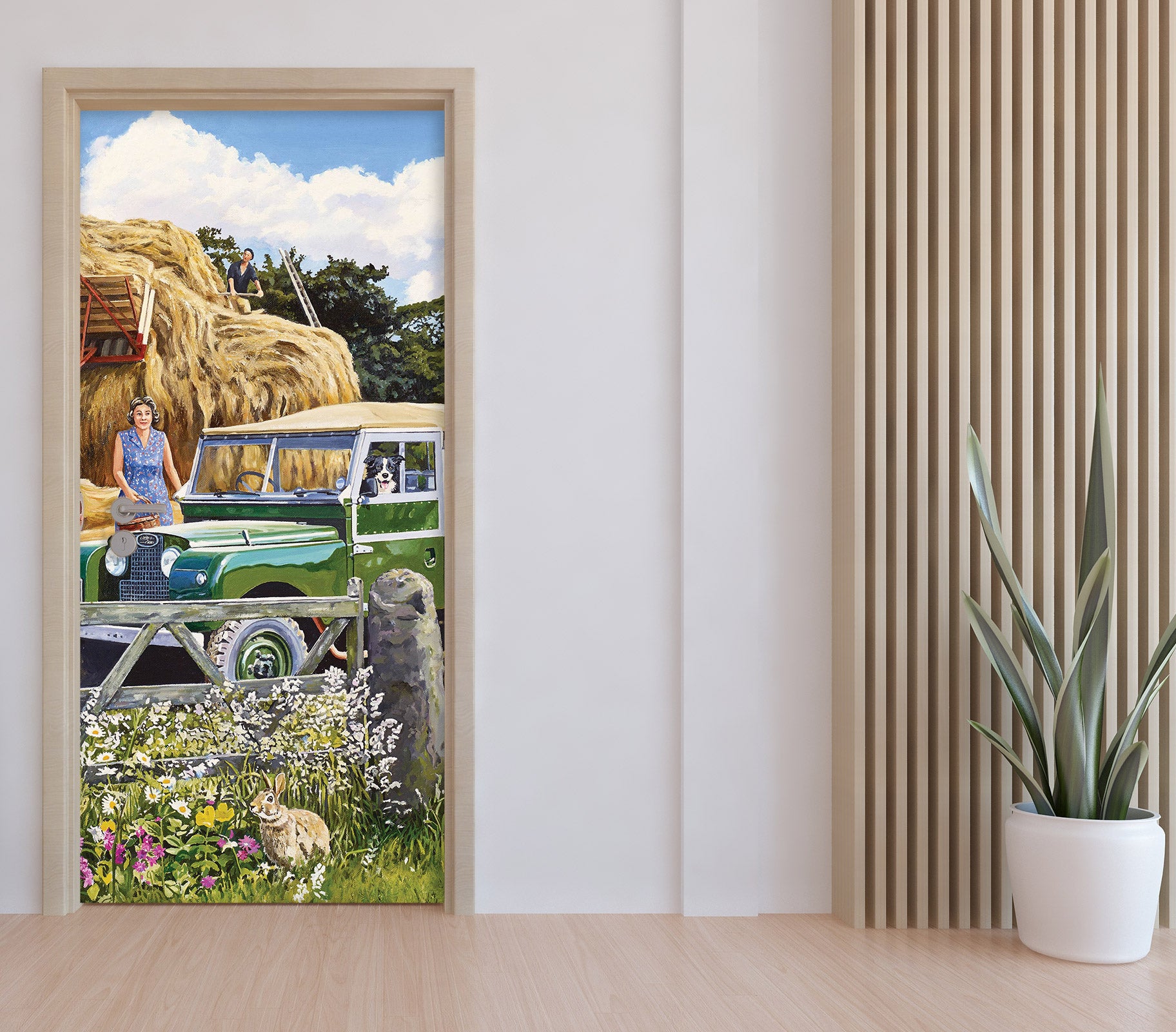 3D Flower Meadow Car 10332 Trevor Mitchell Door Mural