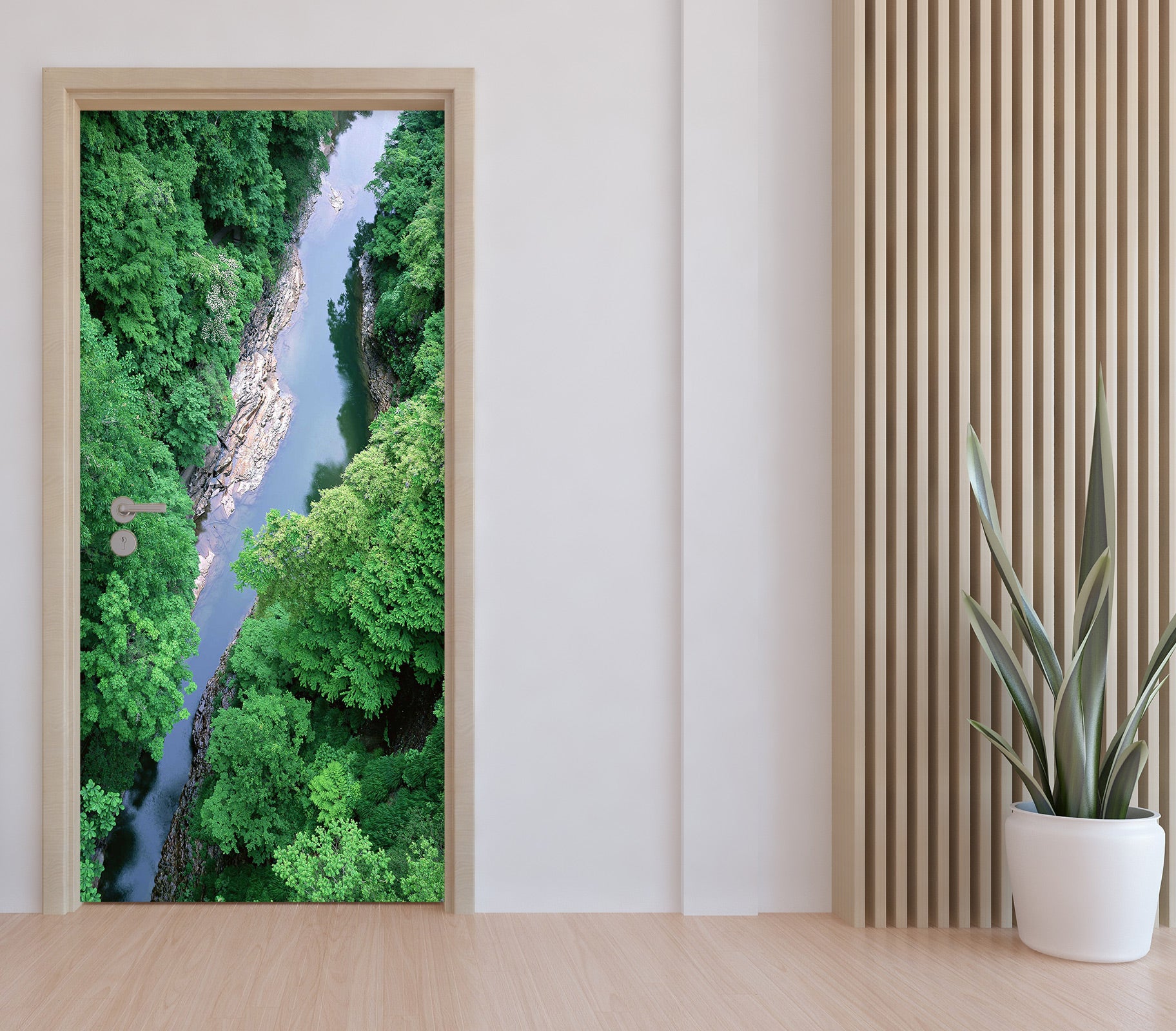 3D Forest River 220 Door Mural
