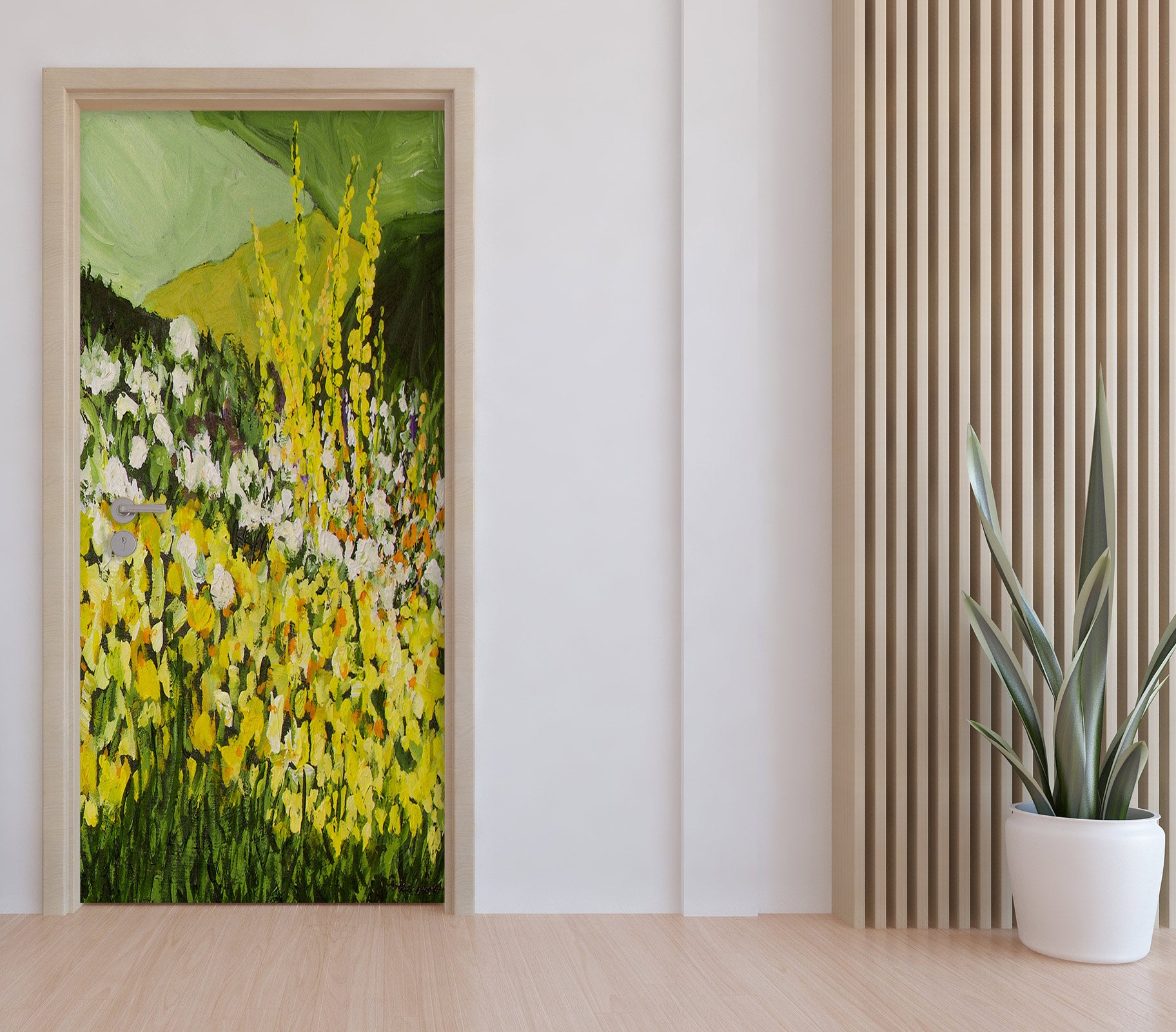 3D Yellow Flower Bush Lawn 93145 Allan P. Friedlander Door Mural