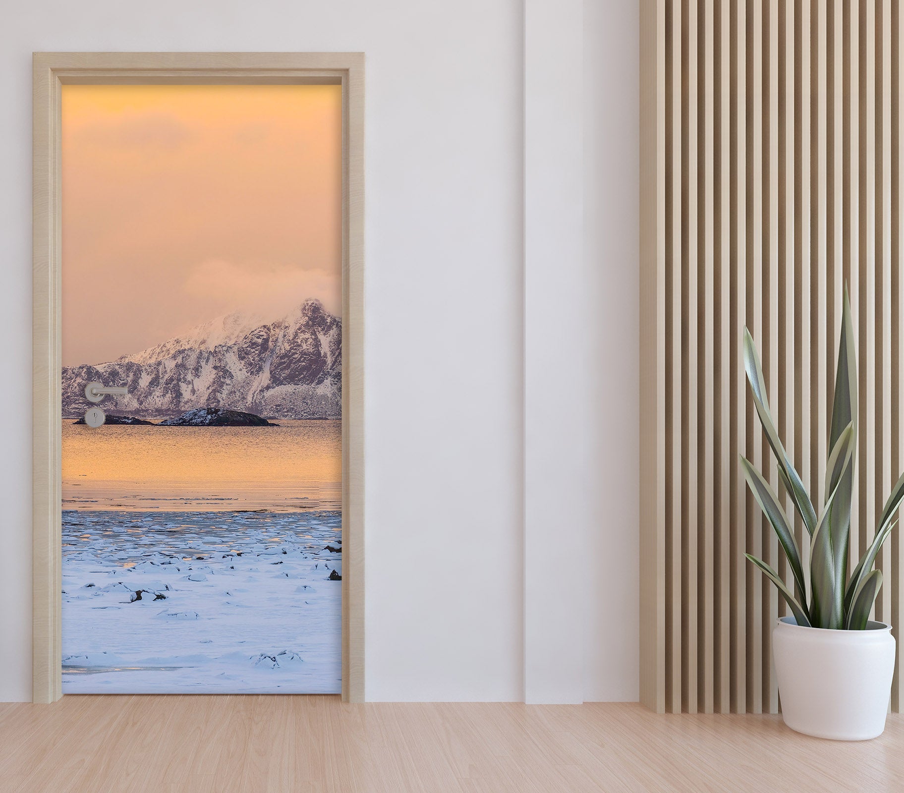 3D Snow Lakeside 119192 Marco Carmassi Door Mural