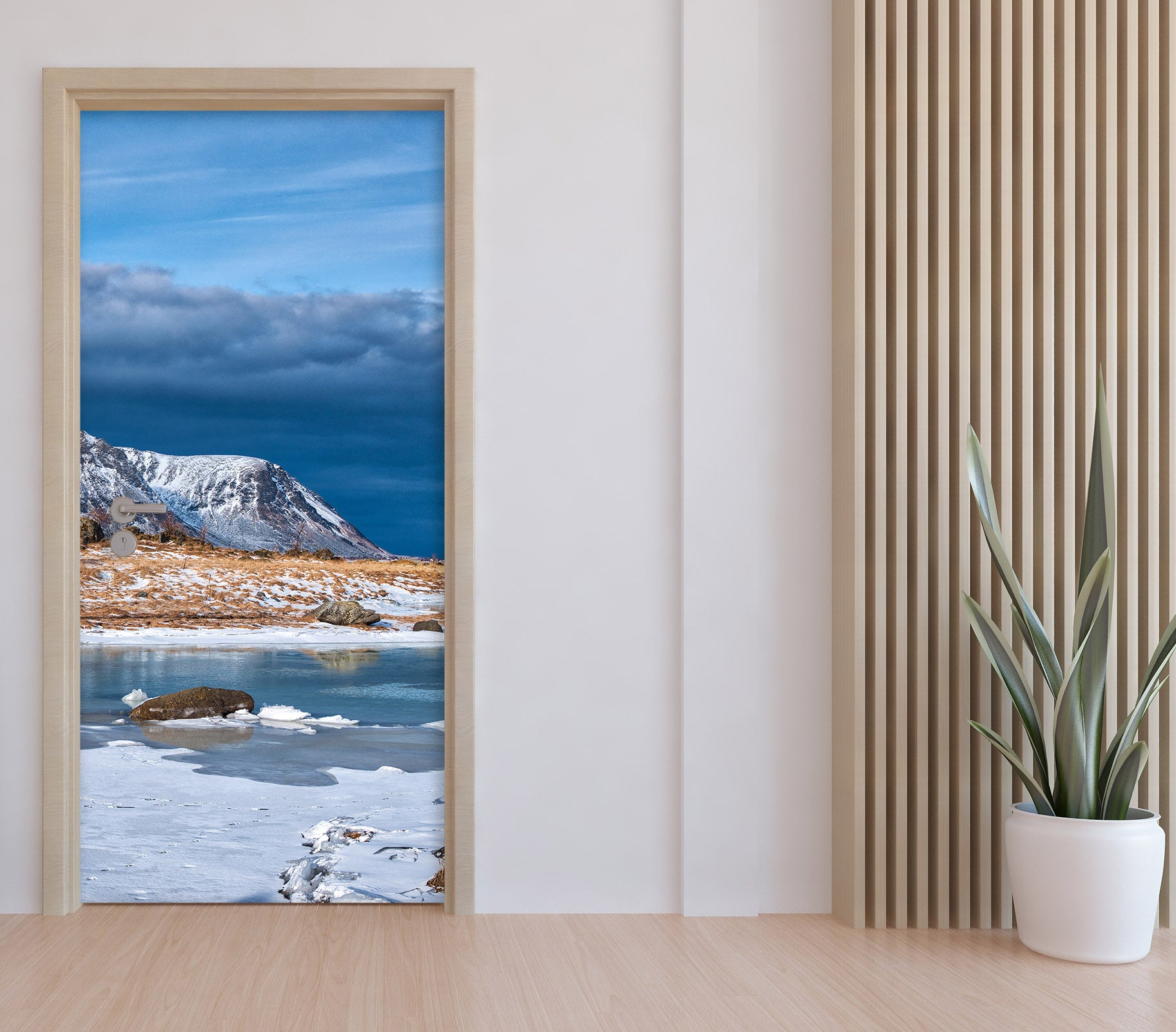 3D Snow Lake 119176 Marco Carmassi Door Mural