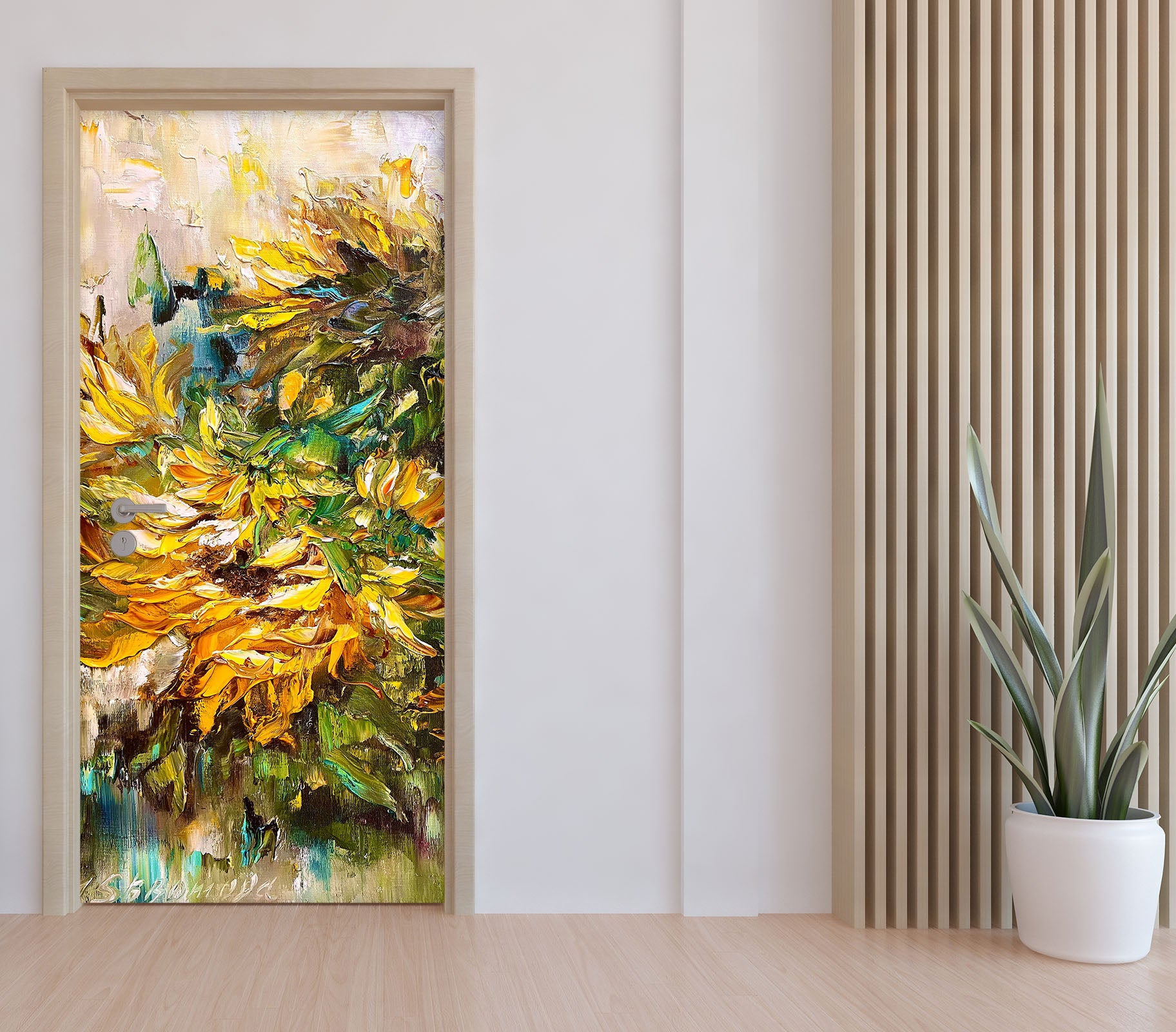 3D Yellow Flower 3072 Skromova Marina Door Mural