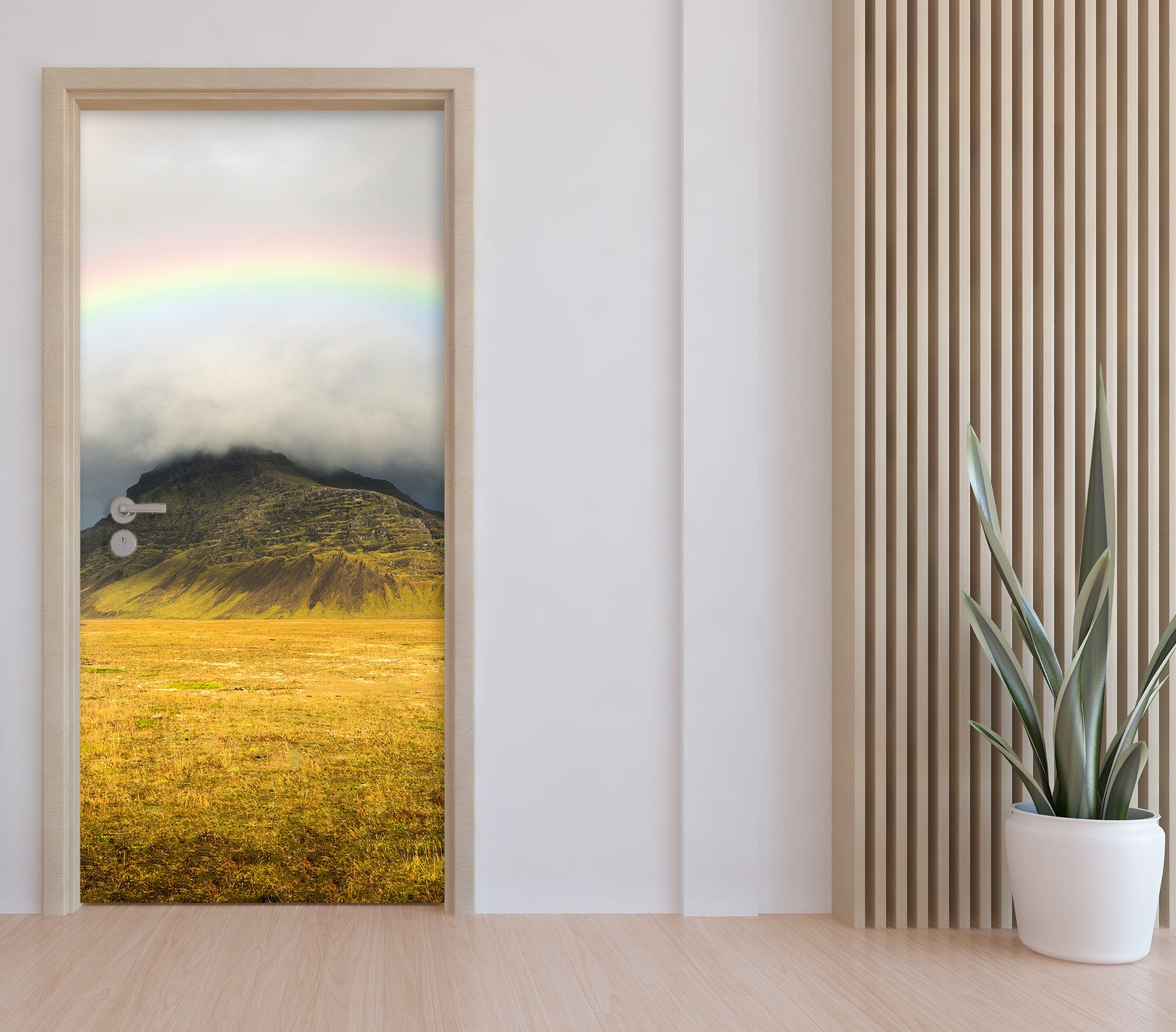 3D Grassland Rainbow Hillside 11517 Marco Carmassi Door Mural