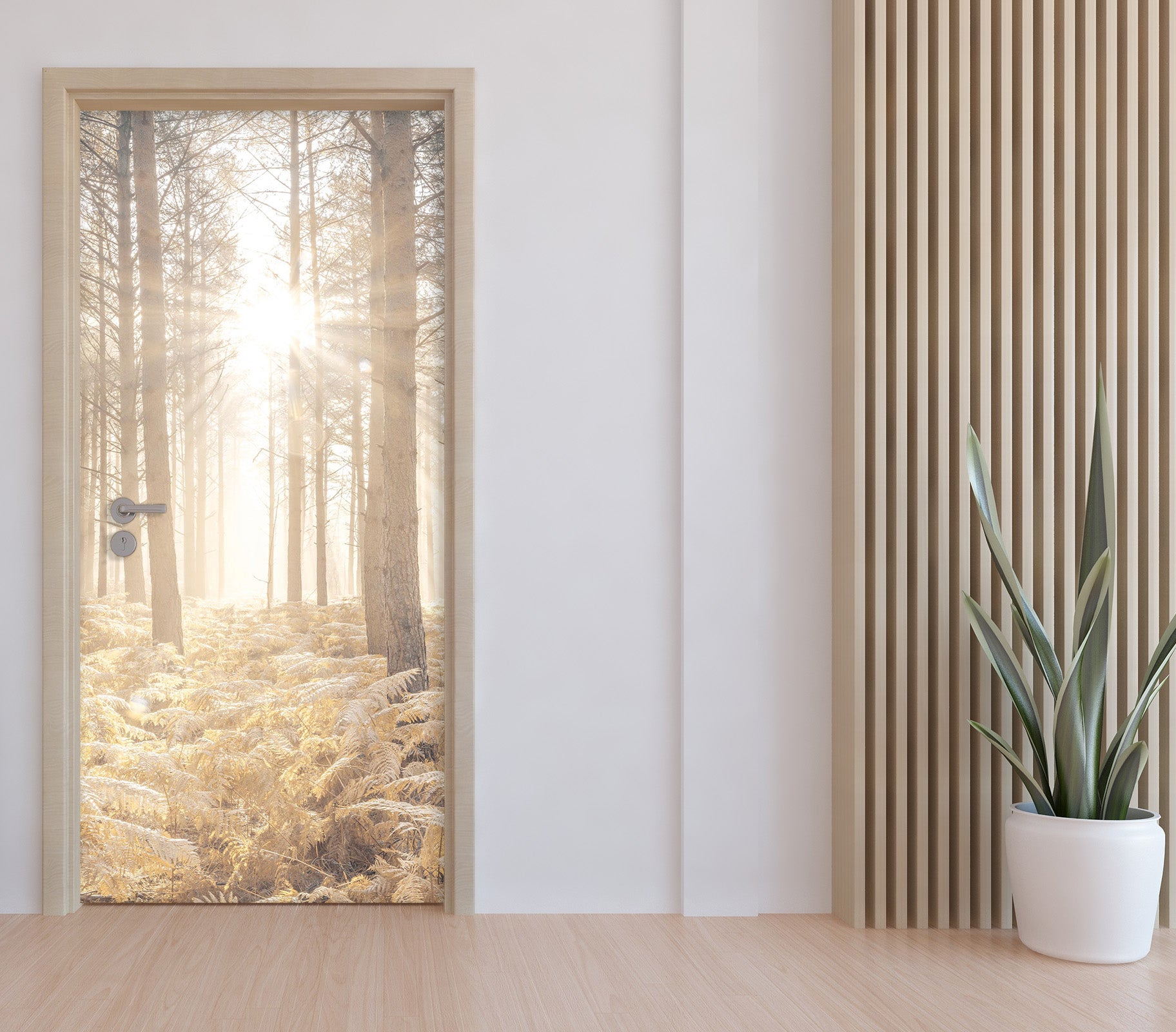 3D Sun Wood 5112 Assaf Frank Door Mural
