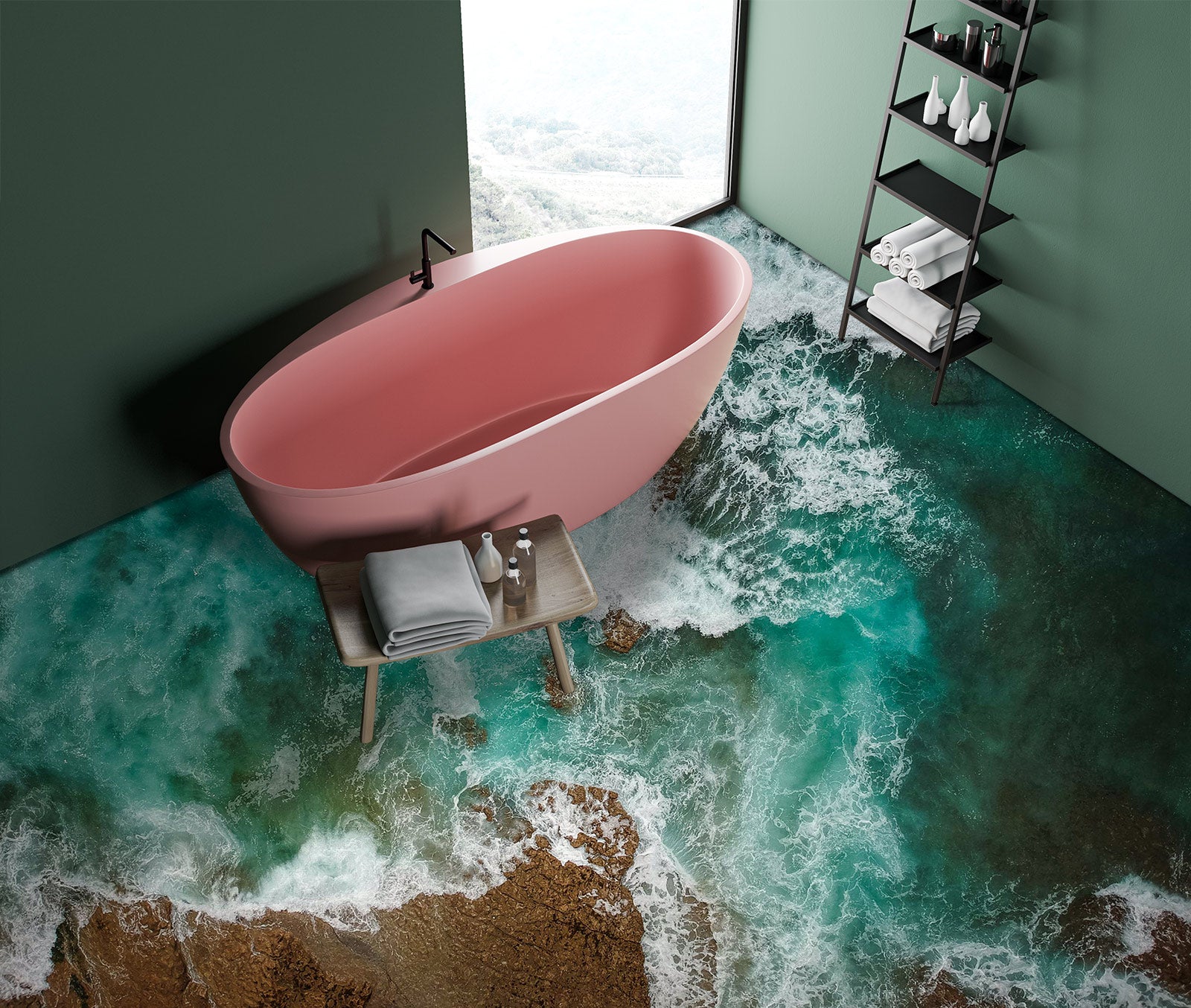 3D Lake Blue 133 Floor Mural  Wallpaper Murals Rug & Mat Print Epoxy waterproof bath floor