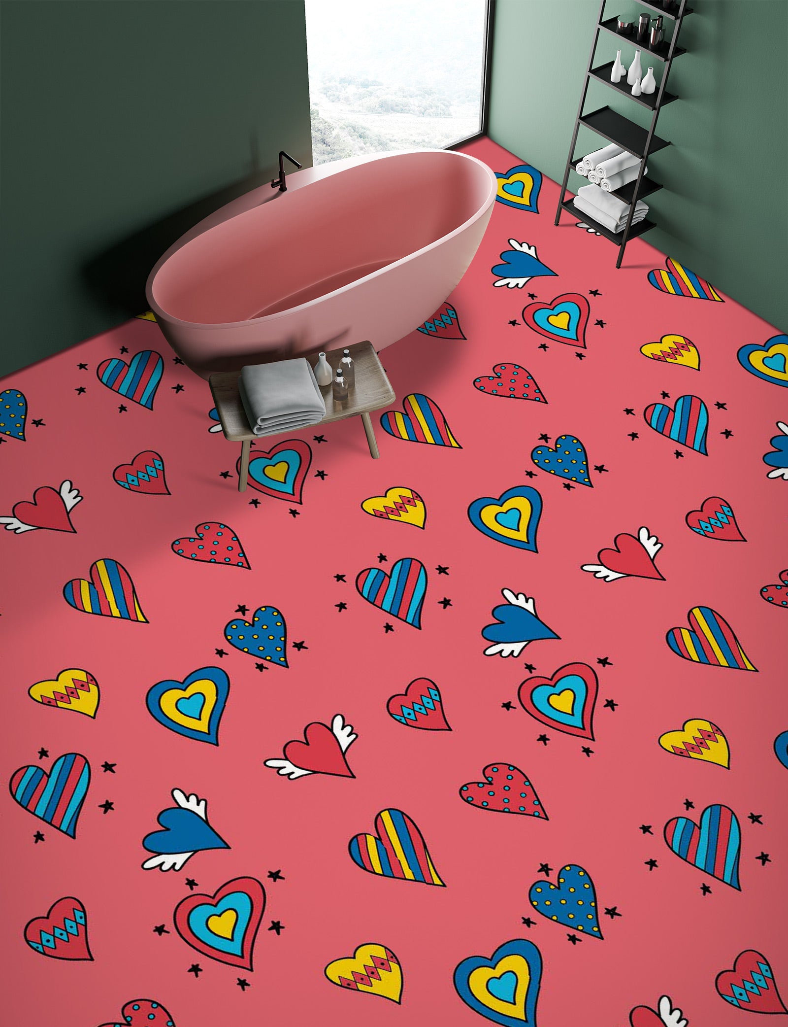 3D Cute Love Pattern 1160 Floor Mural  Wallpaper Murals Self-Adhesive Removable Print Epoxy