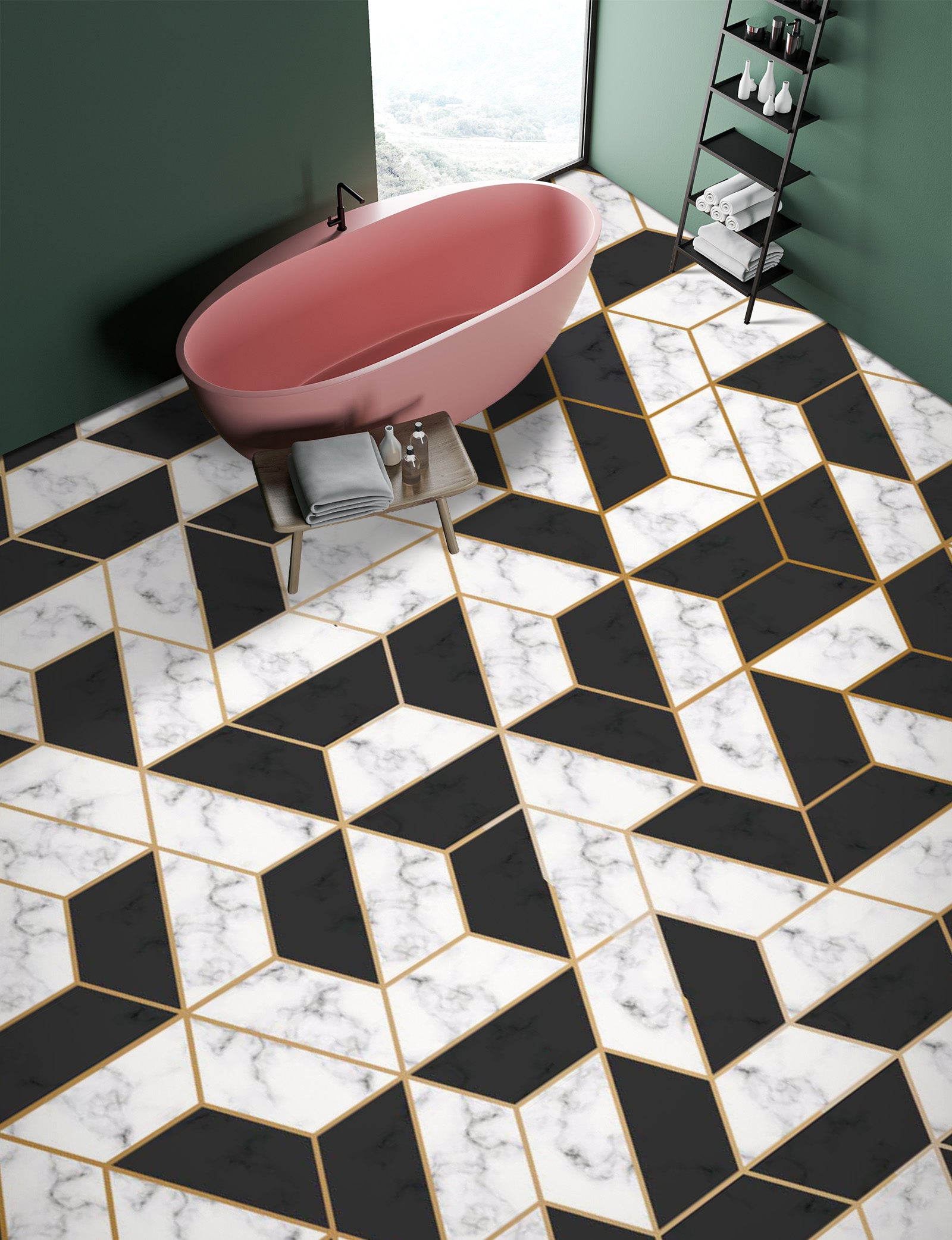 3D Black And White Color 718 Floor Mural  Wallpaper Murals Rug & Mat Print Epoxy waterproof bath floor