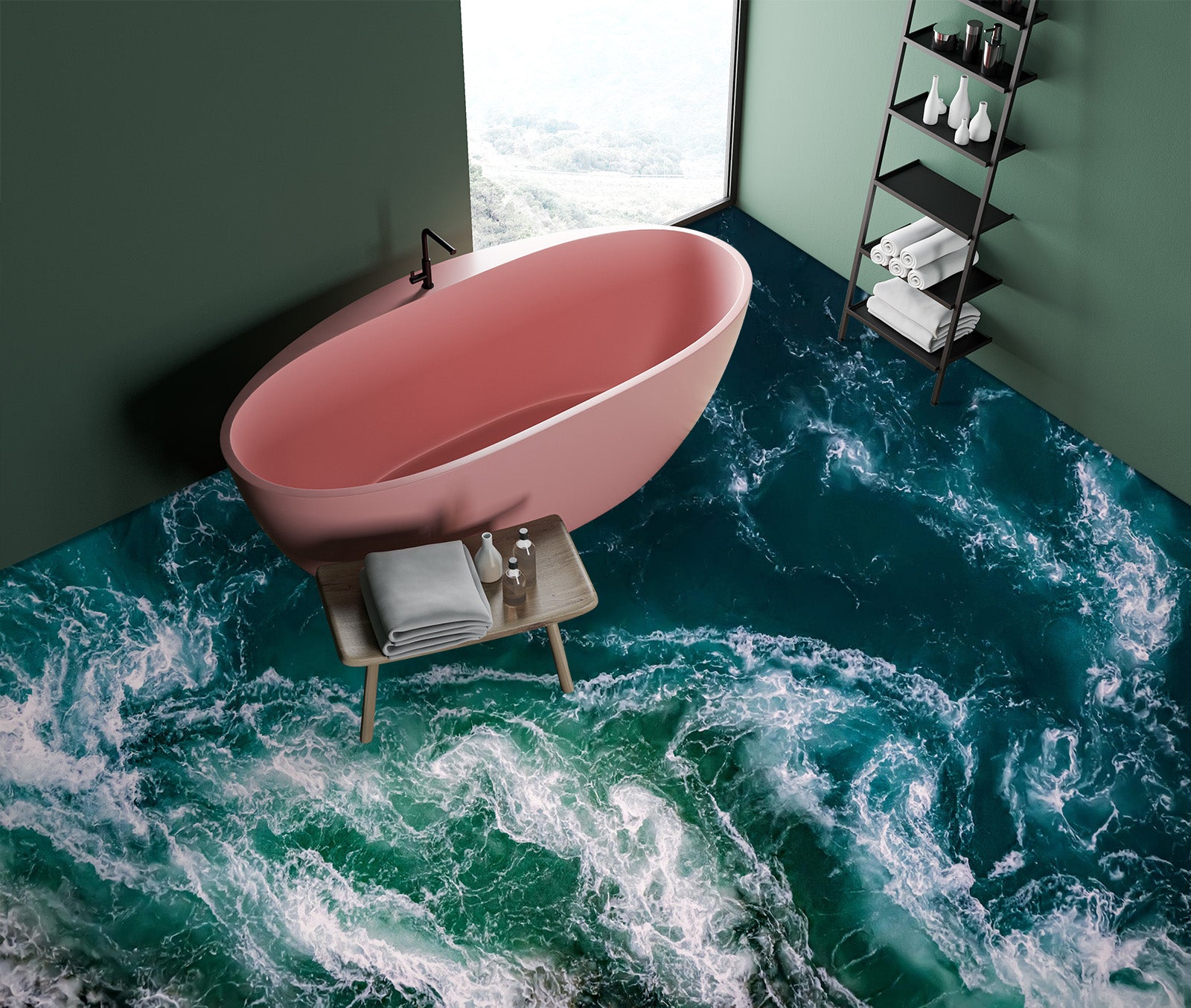 3D Waves Of The Sea 249 Floor Mural  Wallpaper Murals Rug & Mat Print Epoxy waterproof bath floor