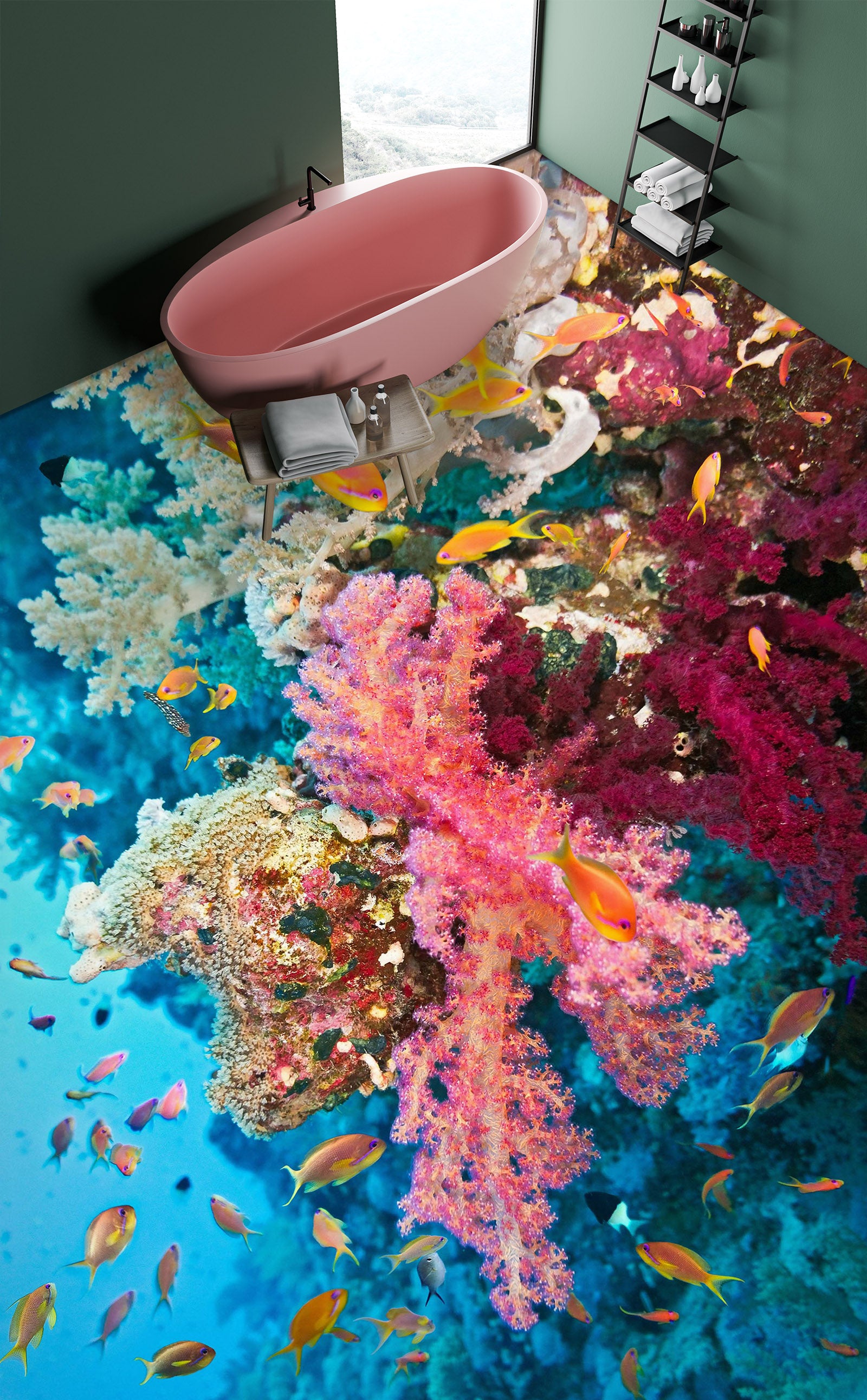 3D Beautiful Seaweed 197 Floor Mural  Wallpaper Murals Rug & Mat Print Epoxy waterproof bath floor