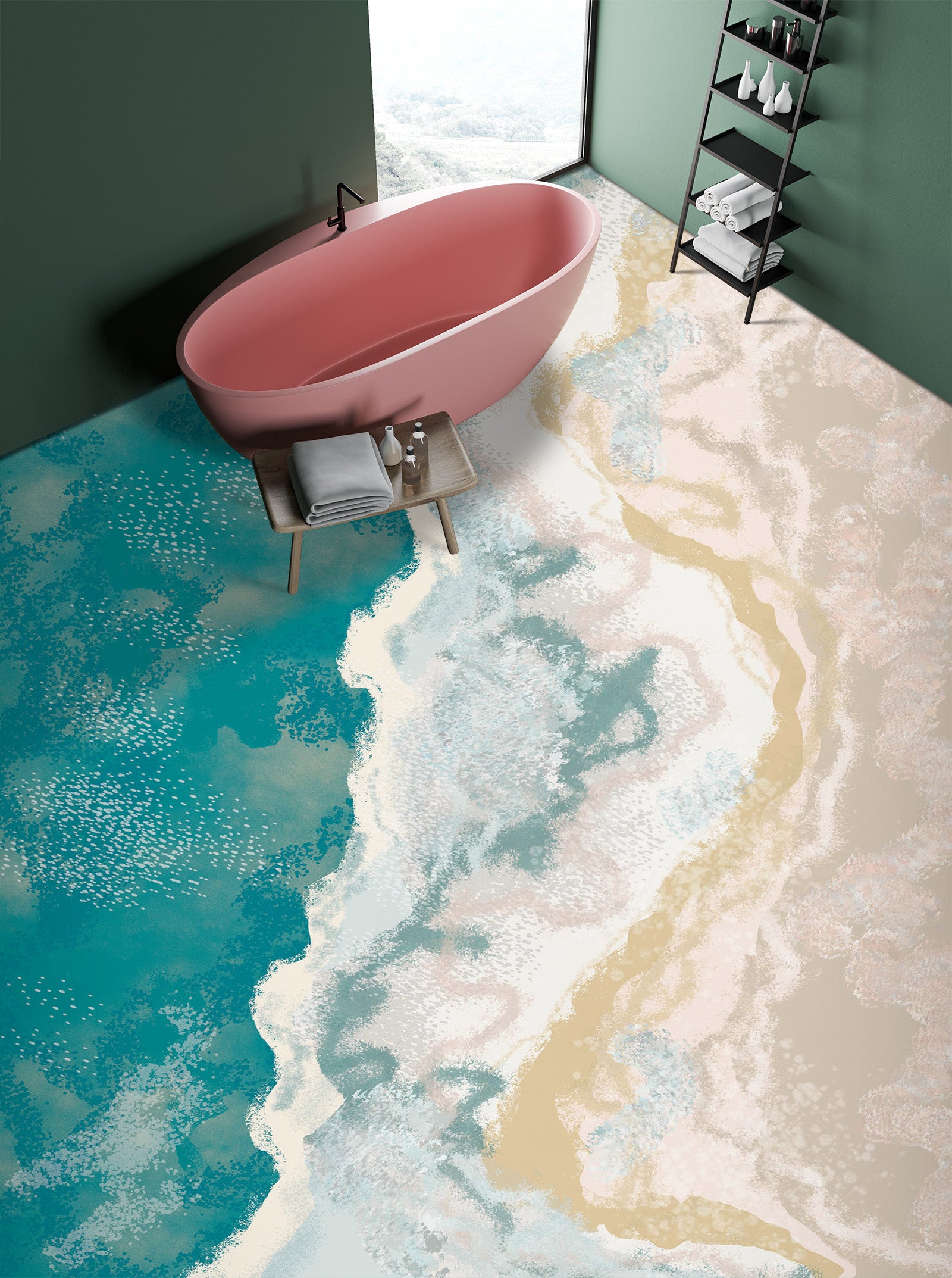 3D Elegant Beach Texture 601 Floor Mural  Wallpaper Murals Rug & Mat Print Epoxy waterproof bath floor