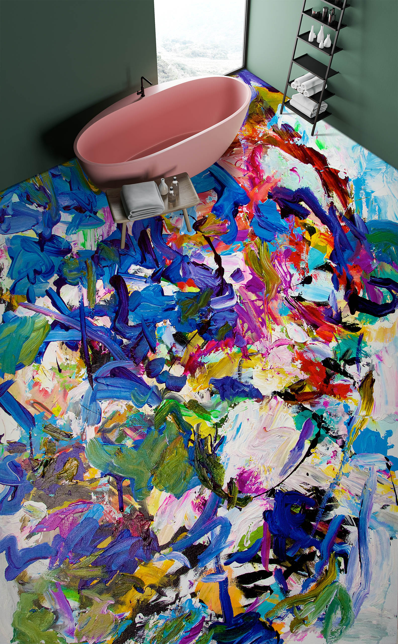 3D Pigment Color Pattern 9505 Allan P. Friedlander Floor Mural  Wallpaper Murals Self-Adhesive Removable Print Epoxy